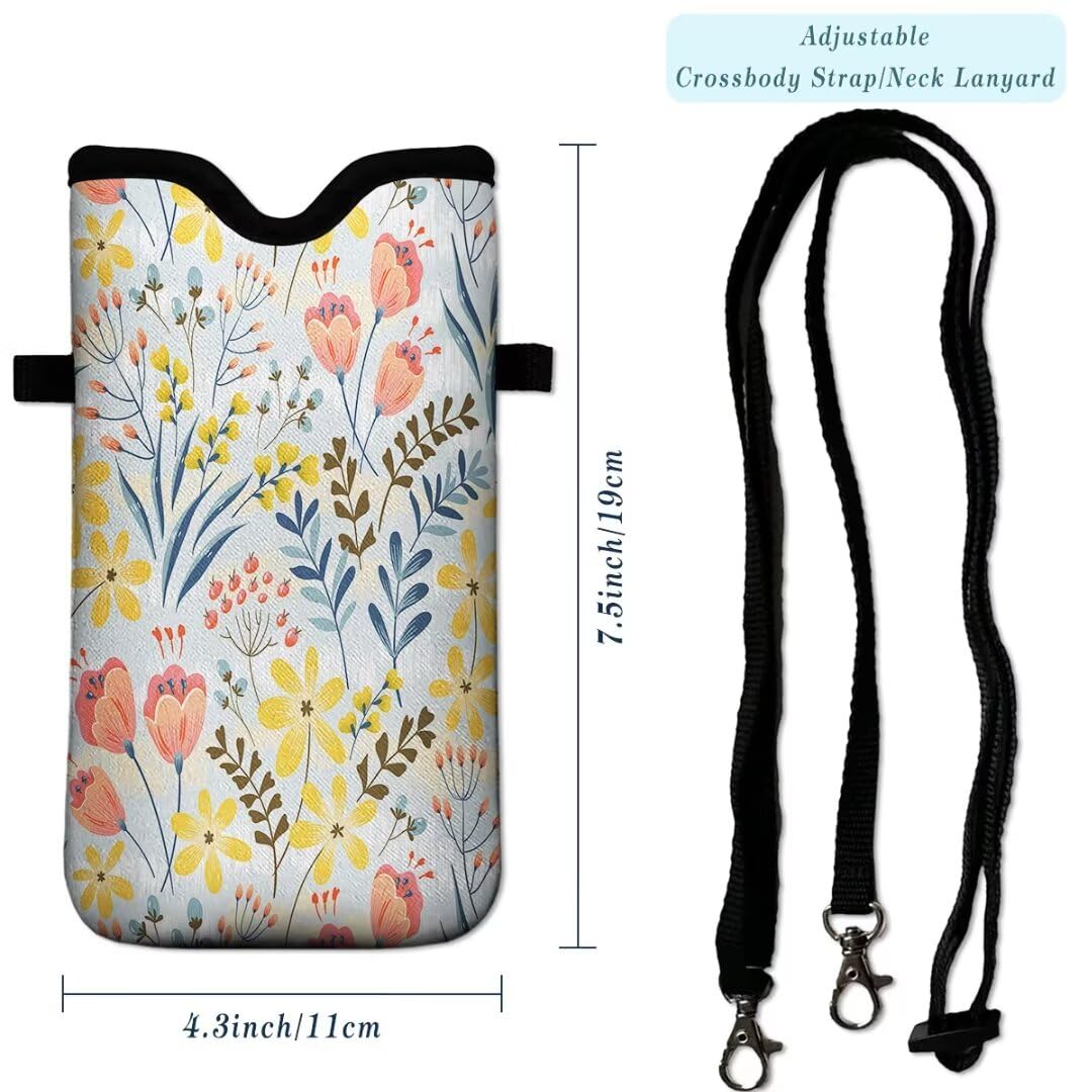 Neoprene Crossbody Phone Pouch with Lanyard - Compatible with iPhone 16/15/14/13/12 & Samsung S24/S23+/A35 - Soft Protective Phone Sleeve for Everyday Use, Travel & Outdoor Activities - Grass Green