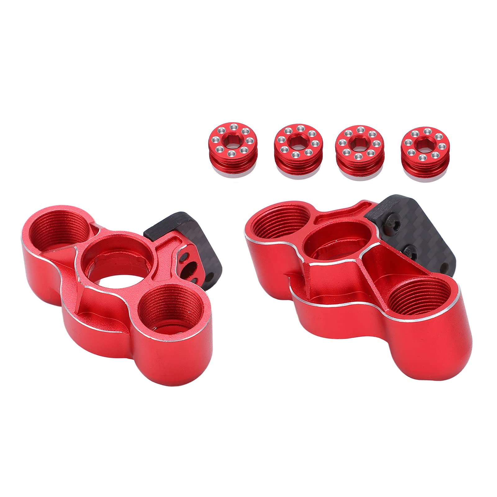 Premium Aluminum RC Front Steering Cup for ARRMA Remote Control Cars - Heavy Duty, Sensitive & Accurate Steering with Reduced Clearance (Red) - Perfect for Off-Road Racing & High-Performance RC Vehicle Upgrades