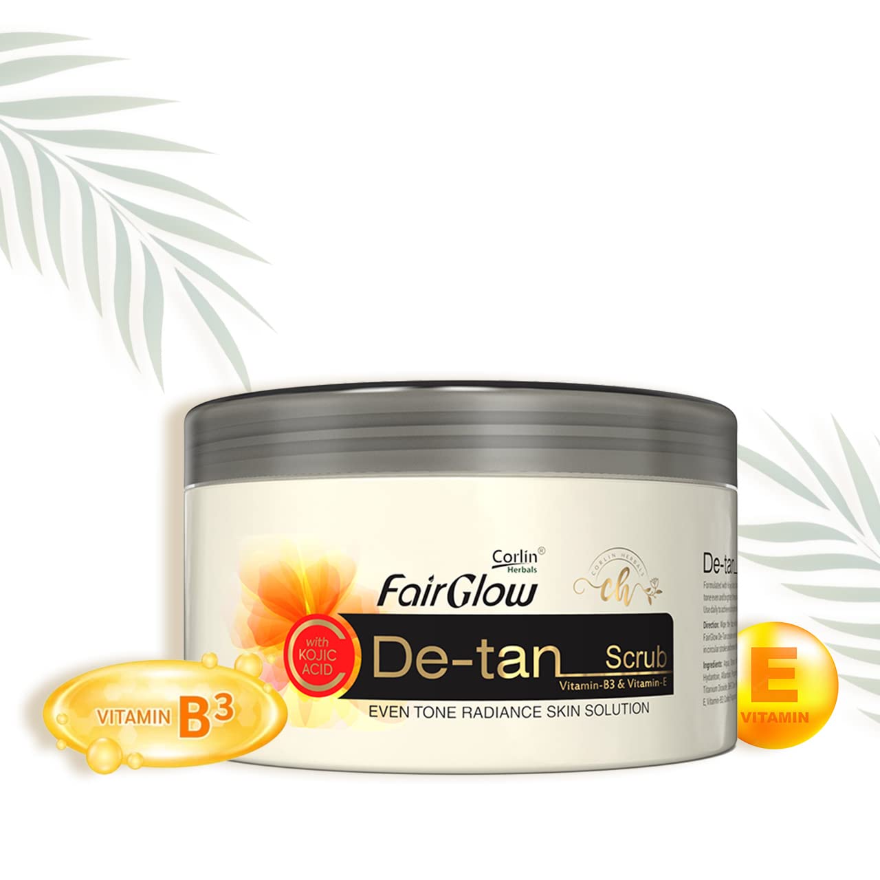 Corlin Fair Glow DeTan Skin Brightening Cream - 190g | Natural Skin Whitening & Tan Removal for Face & Body | Perfect for Daily Use & Post-Sun Care