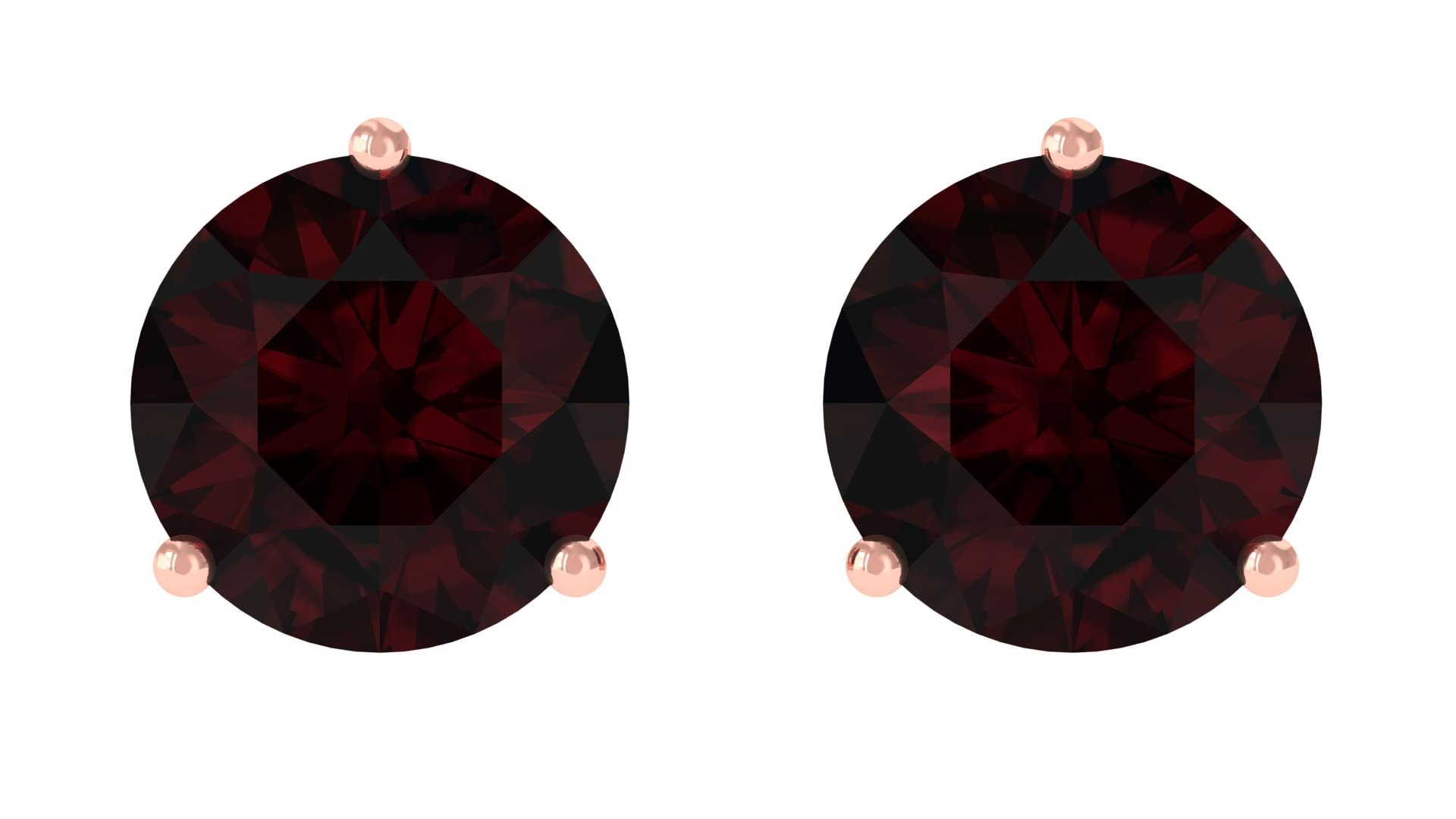3/4 CT Garnet Solitaire Stud Earrings for Women - 4MM Round January Birthstone Earrings in 14K Solid Gold | Minimalist Jewelry for Everyday Wear, Gift for Her, Birthday & Anniversary