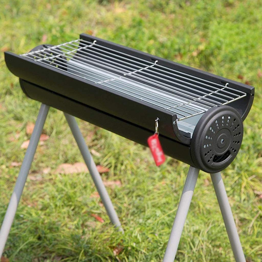 Portable Folding Charcoal BBQ Grill for Camping, Picnics & Backyard - Compact Outdoor Barbecue Tools for Grilling Steak, Chicken & Vegetables