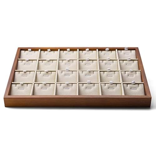 Creamy-white 24 grid necklace/pendant jewelry tray