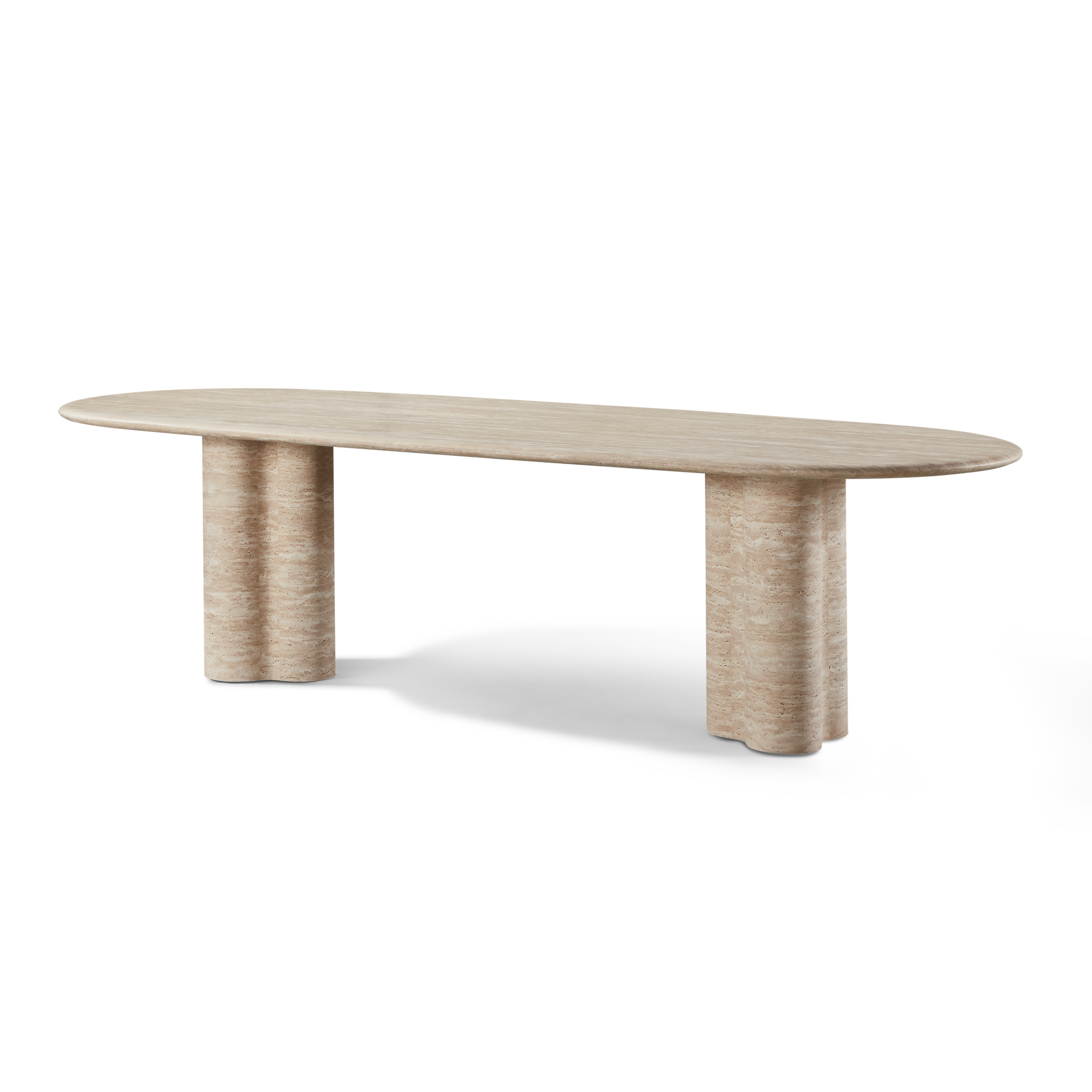 Porto Travertine Pedestal Dining Table 108