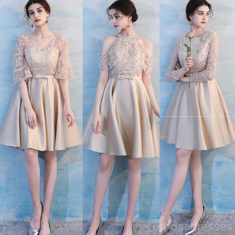Custom Lace Mismatched Short Bridesmaid Dresses - Affordable & Unique Wedding Party Attire for Bridesmaids, Flower Girls & Special Occasions (WG500)