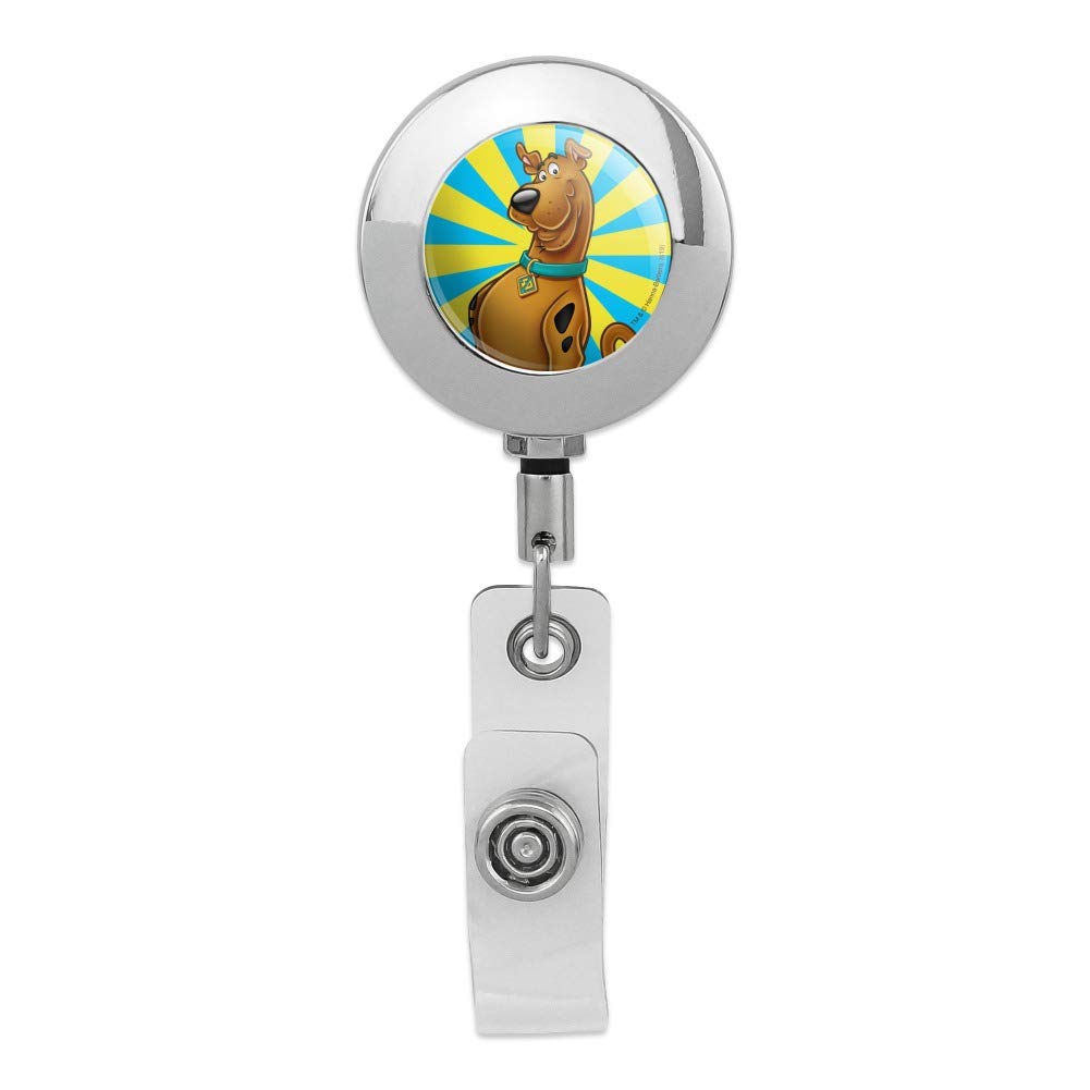 Scooby-Doo Retractable ID Badge Holder - Metal Chrome Clip for Work & Events