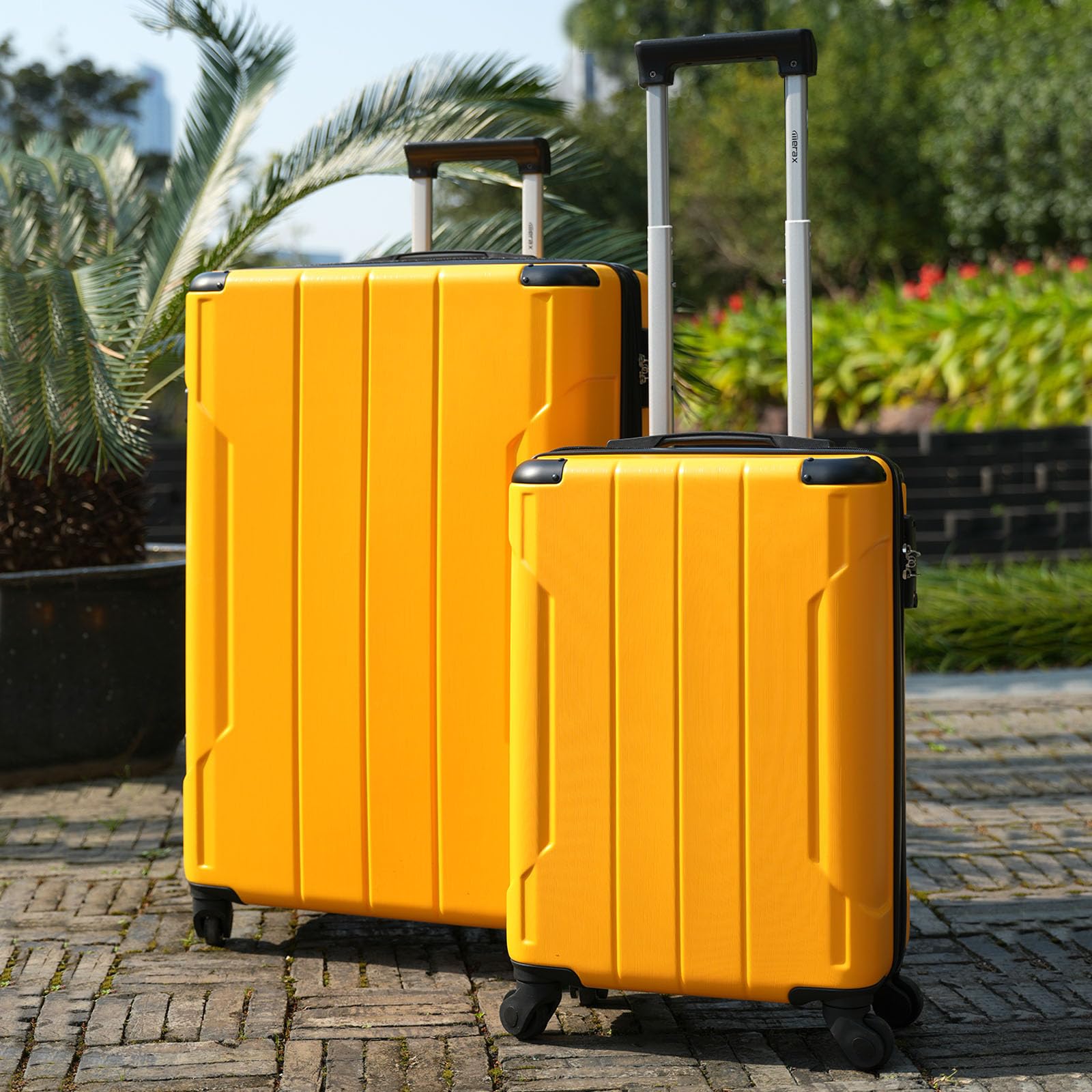Merax 3-Piece Hardside Luggage Set with Wheels - Expandable & Lightweight Suitcase for Men & Women (Yellow) | Perfect for Air Travel, Business Trips & Family Vacations