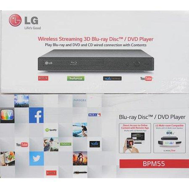 LG BPM55 3D Blu-ray Disc Player with Wi-Fi & Streaming Services - Watch Movies, Play Games, Enjoy Home Theater Entertainment