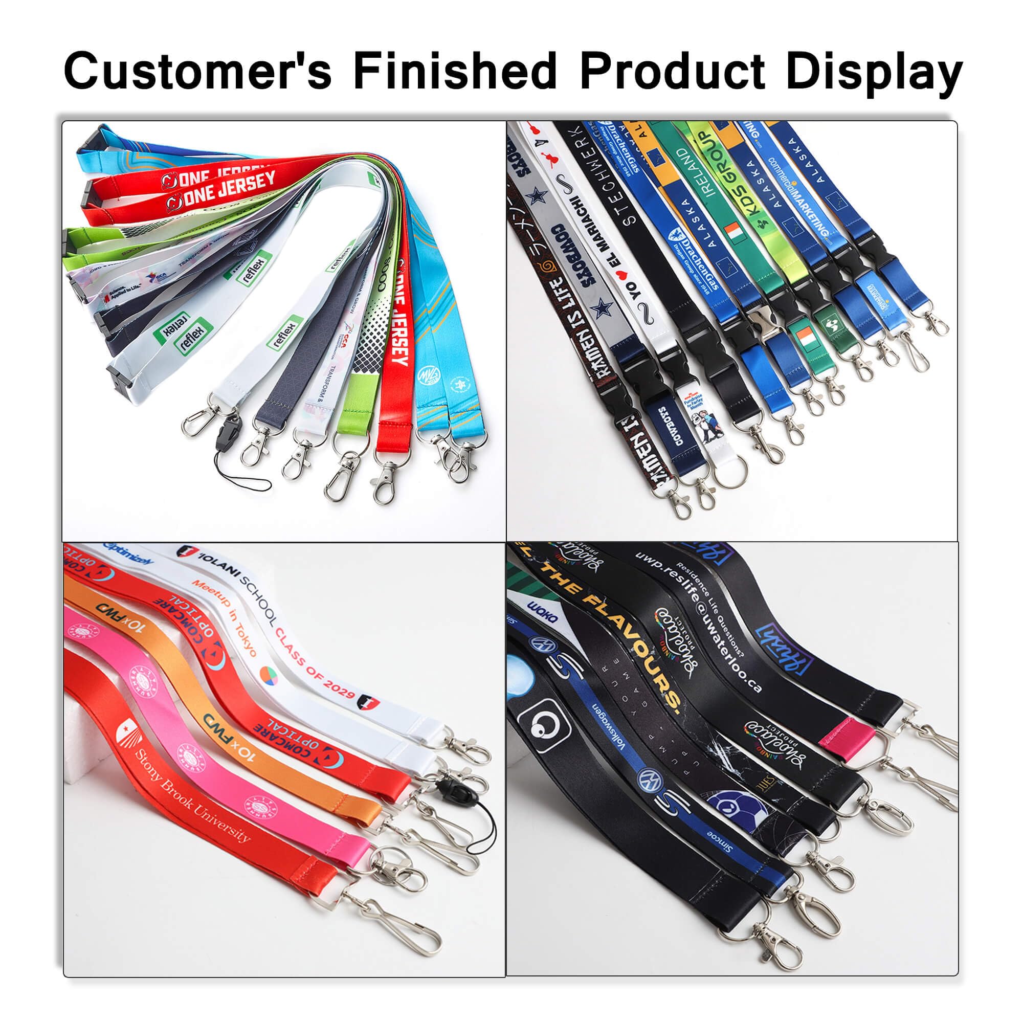 Custom Lanyards Bulk with Logo - ID Badge Holders for Work & Events