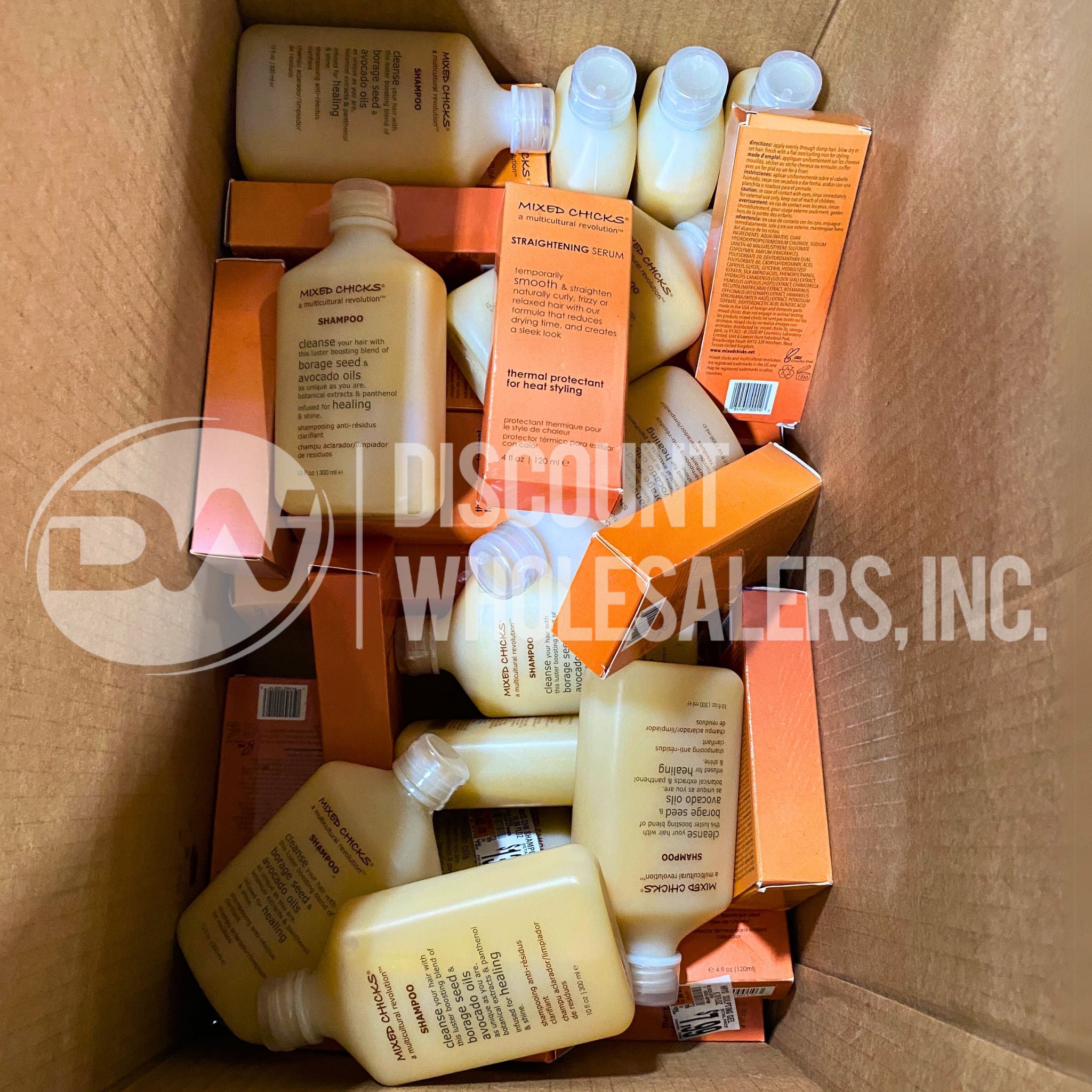 Mixed Chicks Assorted Hair Serum & Shampoo Bundle - 60 Piece Set for Curly, Coily & Wavy Hair Care - Perfect for Salons, Home Use & Travel