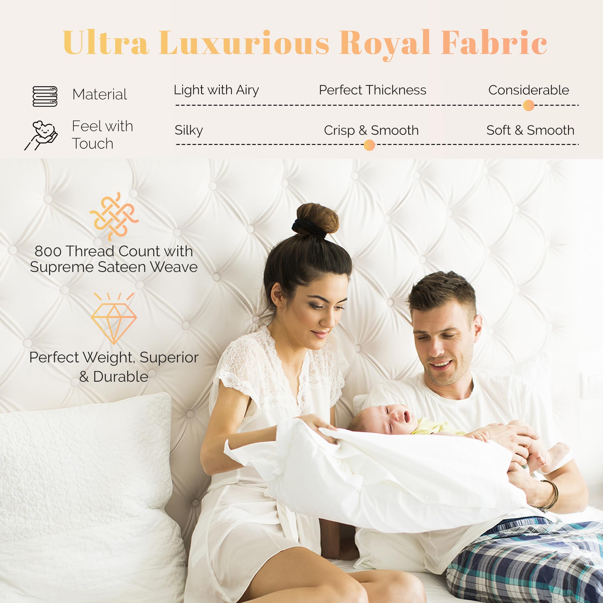 Premium 100% Egyptian Cotton California King Sheets Set - 4PC 800 Thread Count Cooling Bed Sheets for Adjustable Beds, Sleep Number Beds & Luxury Hotel Style Bedding (Taupe) - 16