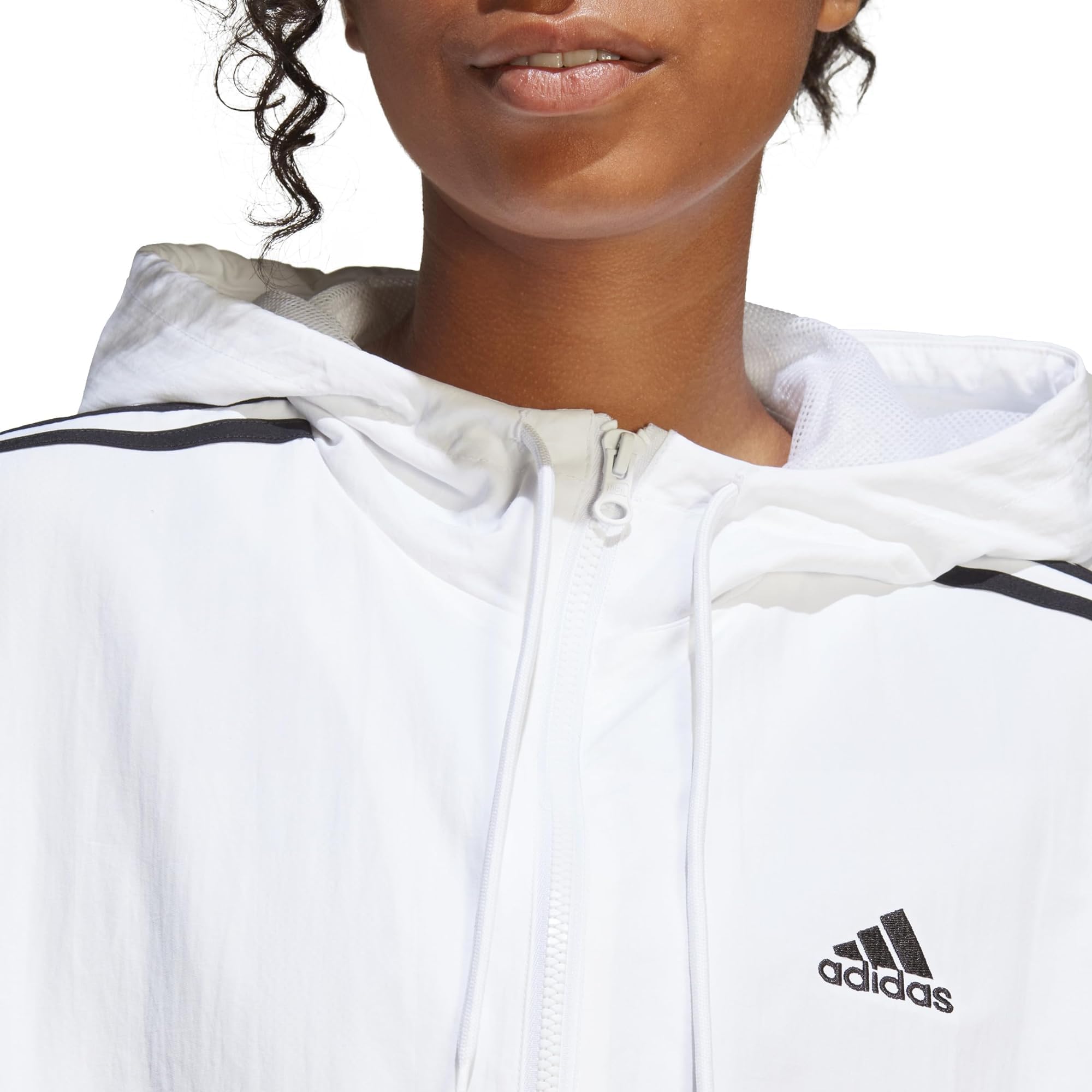 adidas Women's Essentials 3-Stripes Lightweight Windbreaker Jacket - Perfect for Running, Hiking & Outdoor Activities
