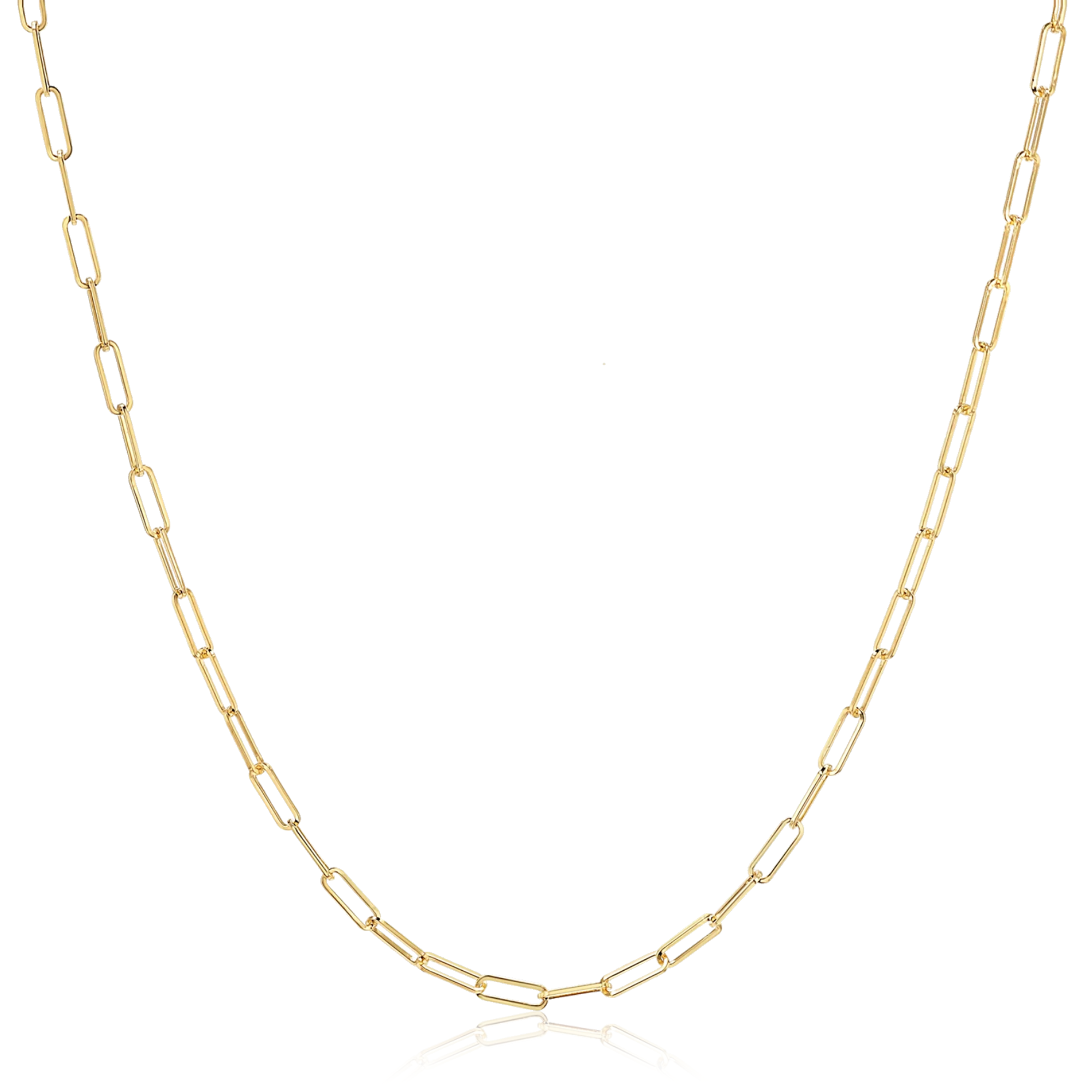 14K Gold Rosi Paperclip Necklace for Women - Dainty Minimalist Layering Chain Jewelry Gift for Her - Perfect for Everyday Wear, Office & Special Occasions