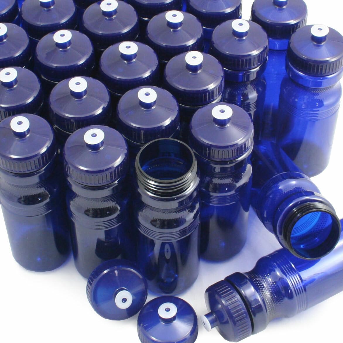 BPA-Free 24oz Water Bottles Bulk 100 Pack - Made in USA - Durable Plastic Water Bottles for Office, Gym, Schools & Outdoor Activities