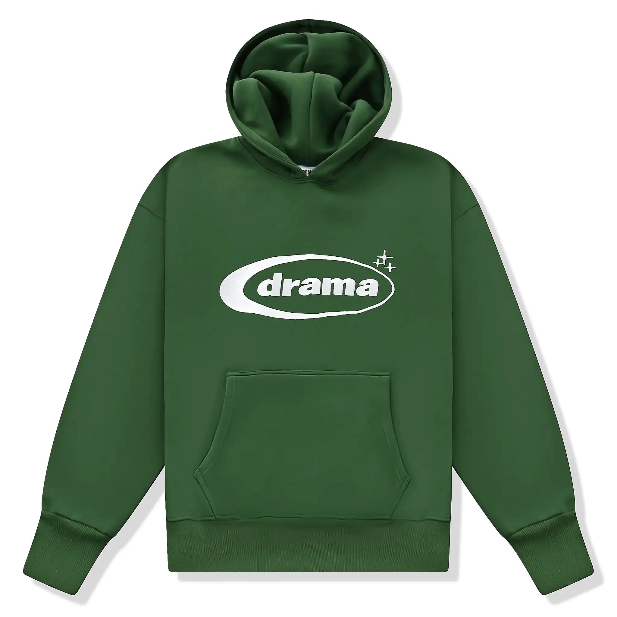 Drama Call Green White Hoodie - Trendy Unisex Pullover for Casual Wear, Street Style & Loungewear