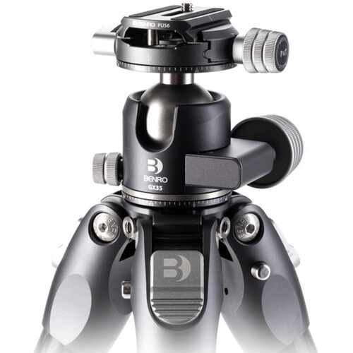 Benro Tortoise Columnless Carbon Fiber Tripod with GX35 Ballhead - 5-Section Twist Lock Legs, Lightweight & Stable for Photography - Perfect for Travel, Hiking, and Outdoor Shooting