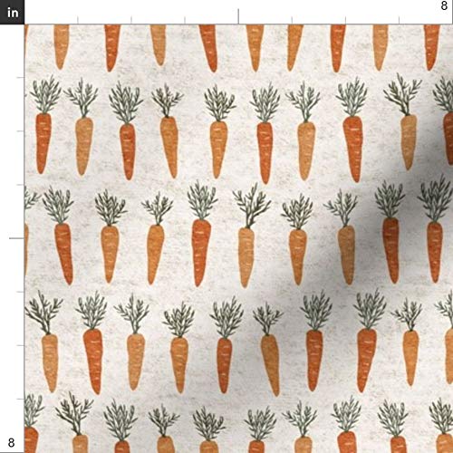 Spring Carrots Green Orange Kitchen Easter Vegetables Textured Root Printed Minky Fabric Fat Quarter - Soft Plush Fabric for Sewing Baby Blankets, Quilt Backing, DIY Crafts & Home Decor - Perfect for Easter Decorations, Nursery Projects & Cozy Throw Blankets