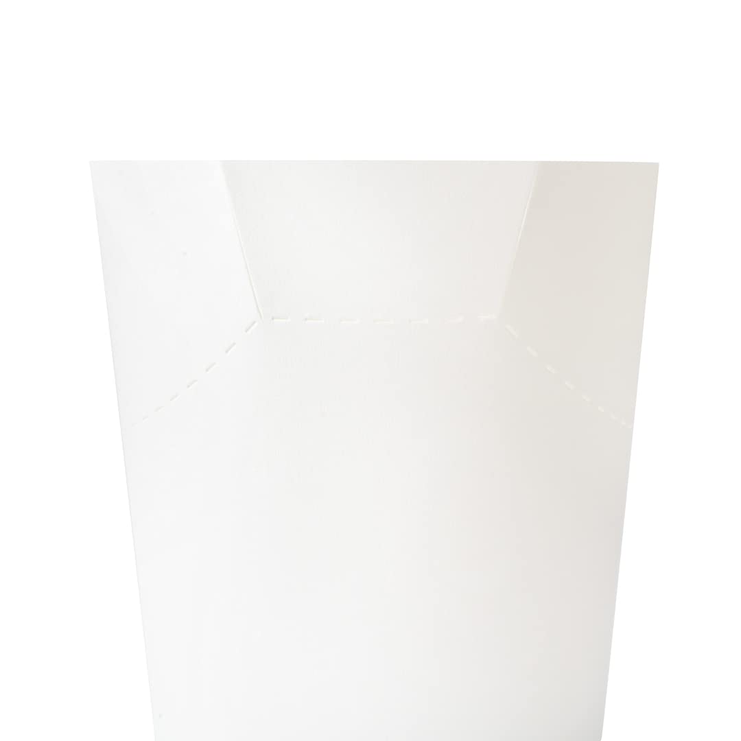 Restaurantware Bio Tek 20oz Disposable French Fry Cups - 100 Pack White Paper Containers with Fold-Down Cover & Lock Tab | Eco-Friendly Fast Food Holders for Fries, Onion Rings, Chips & Popcorn | Perfect for Movie Nights, Parties & Food Truck Service