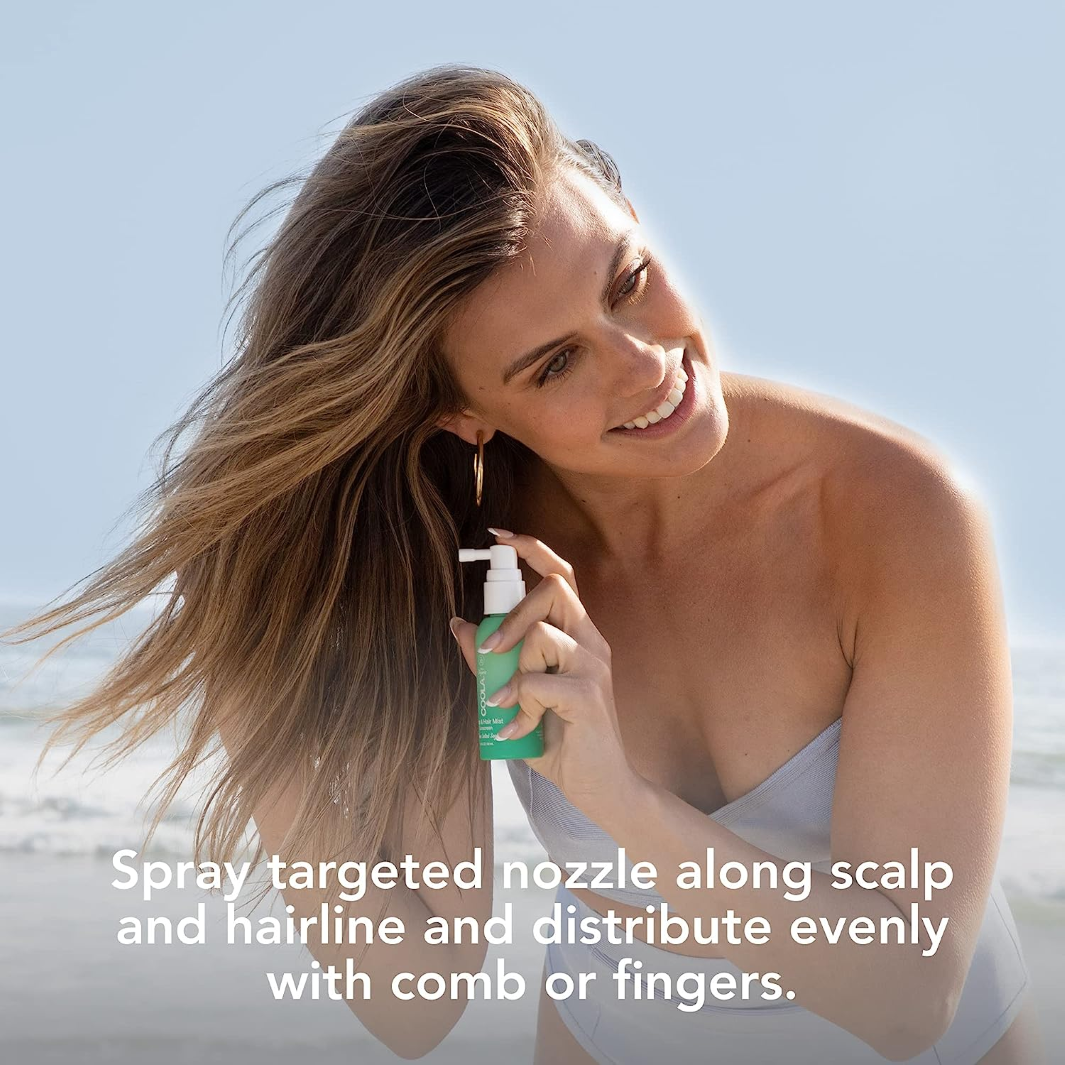 COOLA Organic Scalp & Hair Sunscreen Mist SPF 30 - UV Protection for Outdoor Activities, Beach & Swimming