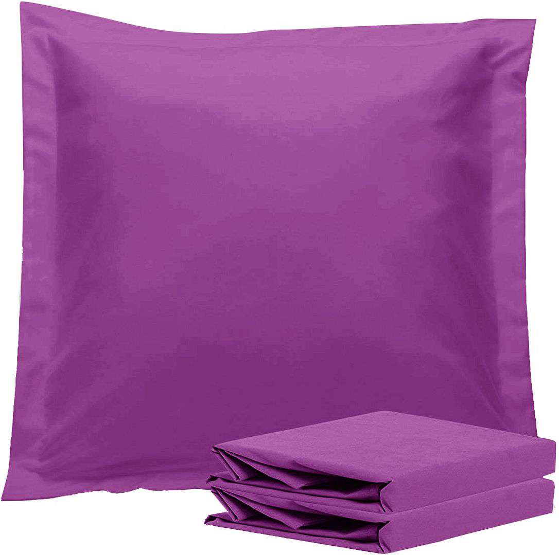 1000TC Premium Ultra Soft European Pillowcases 2 Pack - Luxury Bedding Set for Side & Back Sleepers - Breathable & Hypoallergenic - Deep Purple (2 Pack) - Perfect for Master Bedroom, Guest Room & Hotel Use