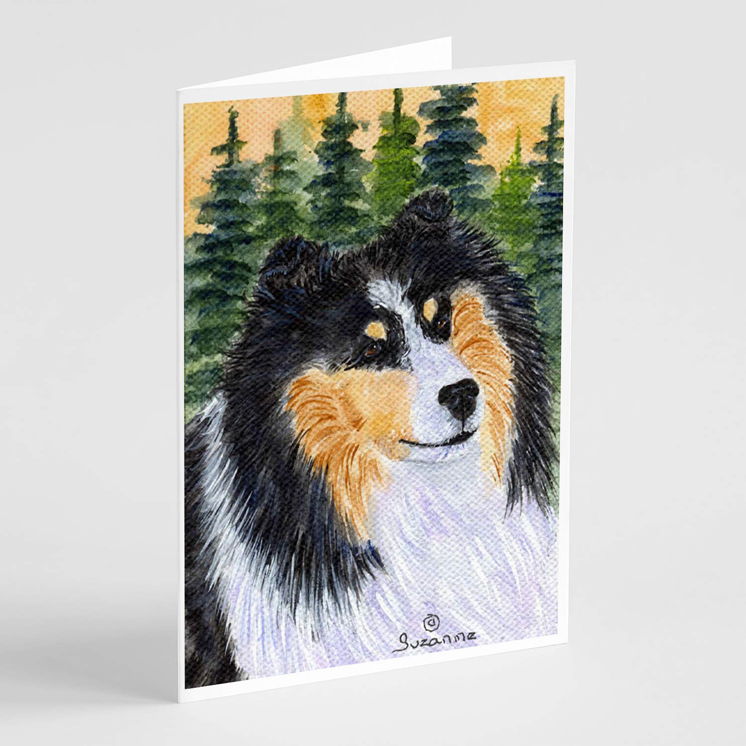 Blank Sheltie Greeting Cards & Envelopes - Pack of 8 Whimsical A7 (5x7) Note Cards for All Occasions | Perfect for Birthdays, Thank You Notes & Holiday Greetings | Caroline's Treasures SS8140GCA7P