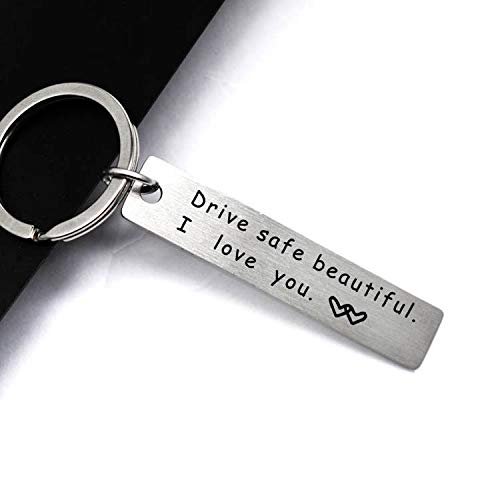 Drive Safe Keychain for Women - Beautiful Car Keychain Gift for Girlfriend, Wife, Daughter, Sister, Aunt, Niece - Perfect for Valentine's Day, Birthday, Christmas - Thoughtful Driving Gift for Safe Travels & Daily Commute