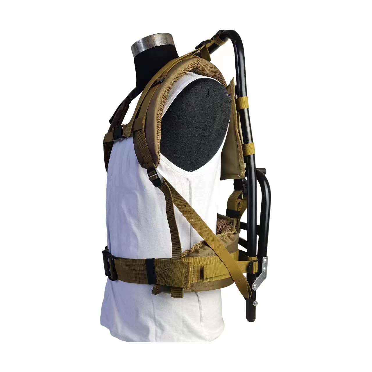 Best Aluminum External Frame Backpack for Hiking & Hunting - Lightweight Foldable 28.7x14.6x9.8 Inches (Khaki) - Perfect for Outdoor Adventures, Camping & Wilderness Exploration