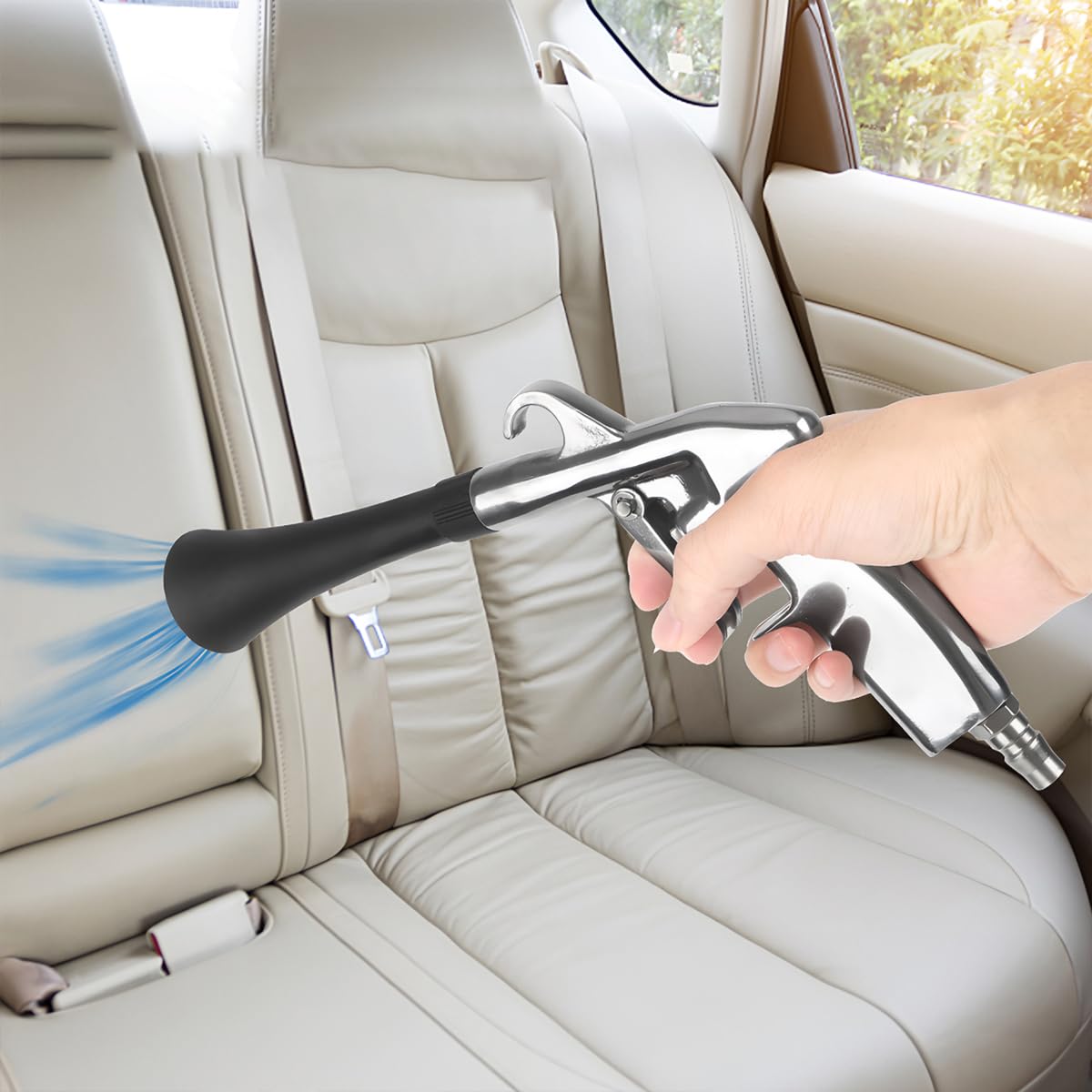 AUCELI High Pressure Air Duster Blower Gun for Car Cleaning - 2 Nozzle Set, Automotive Detailing Kit for SUV, Truck, RV, Furniture & Carpet - Perfect for Interior Cleaning, Dust Removal & Vehicle Maintenance