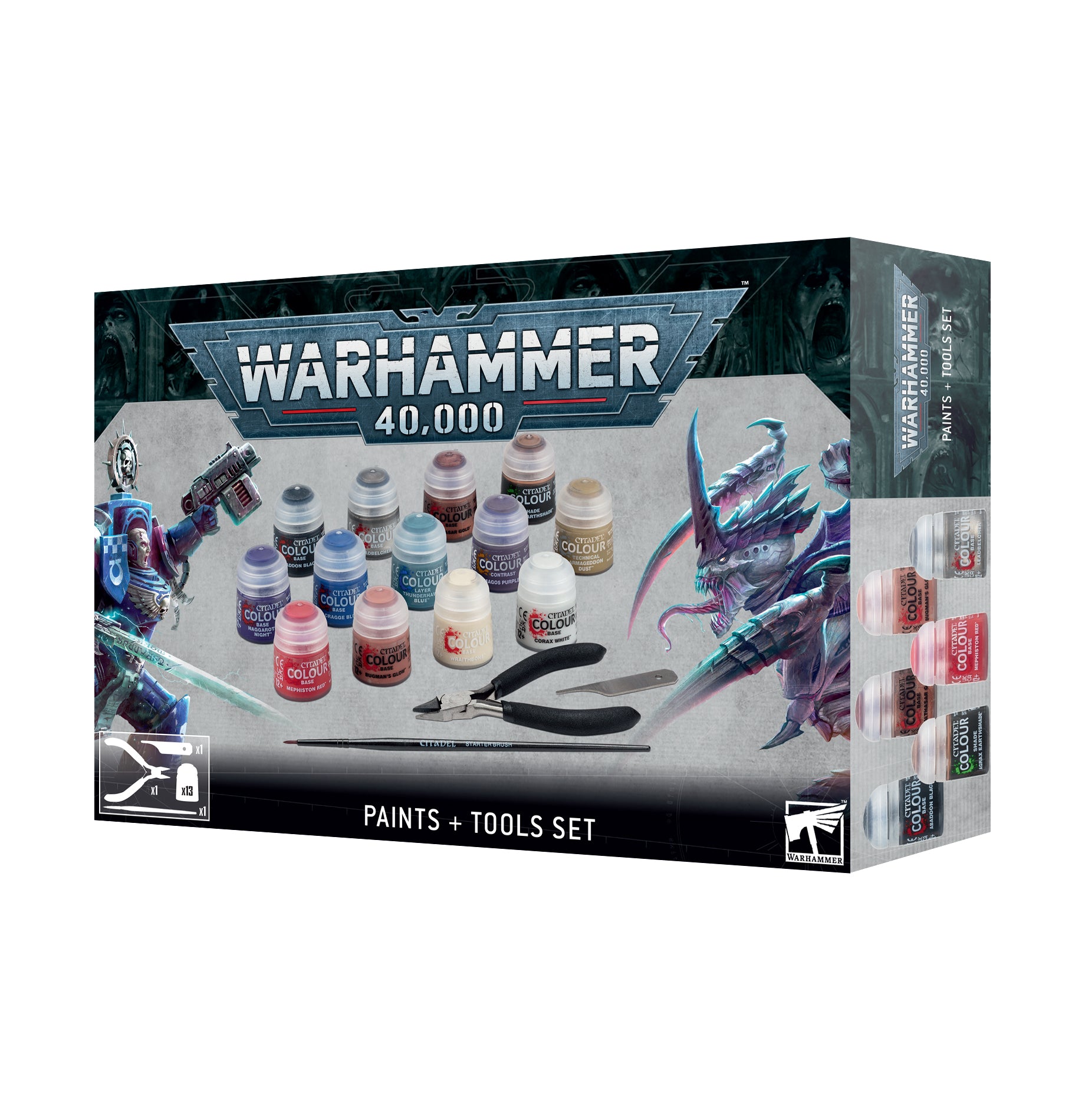 40K Warhammer Miniature Paints & Tools Set - Hobby & Model Painting Kit for Tabletop Gaming & Collectors