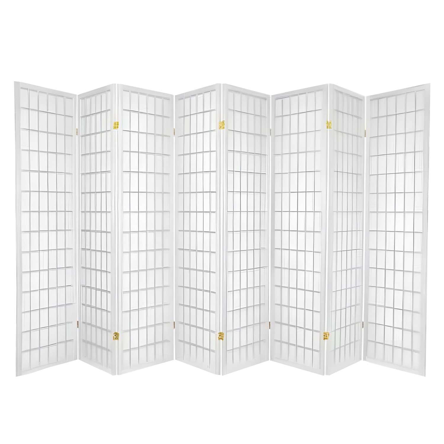 Legacy Decor 8-Panel Room Divider - 6ft Tall Portable Foldable Freestanding Privacy Screen - Shoji Style Dressing Screen for Home Office & Studio - White Temporary Wall Partition - Perfect for Creating Private Spaces in Bedrooms, Living Rooms & Workspaces