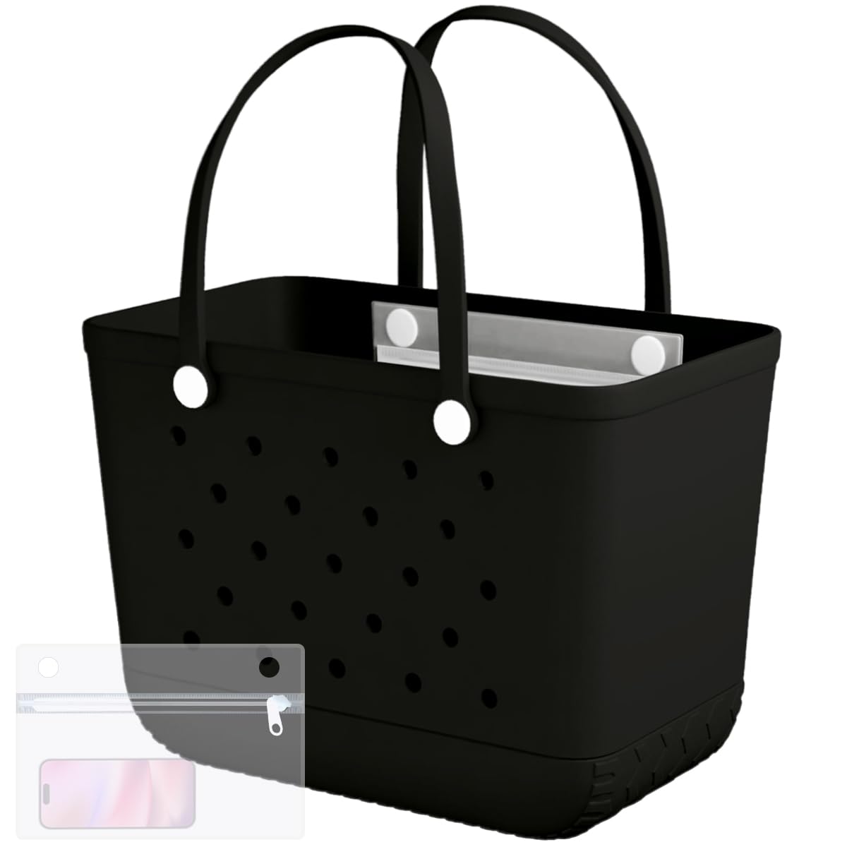 Extra Large Waterproof Beach Tote Bag with Zipper Pocket - Durable Rubber Travel Tote for Women, Gym, Sports & Outdoor Activities | Perfect for Pool, Beach Trips, Shopping & Vacation Essentials