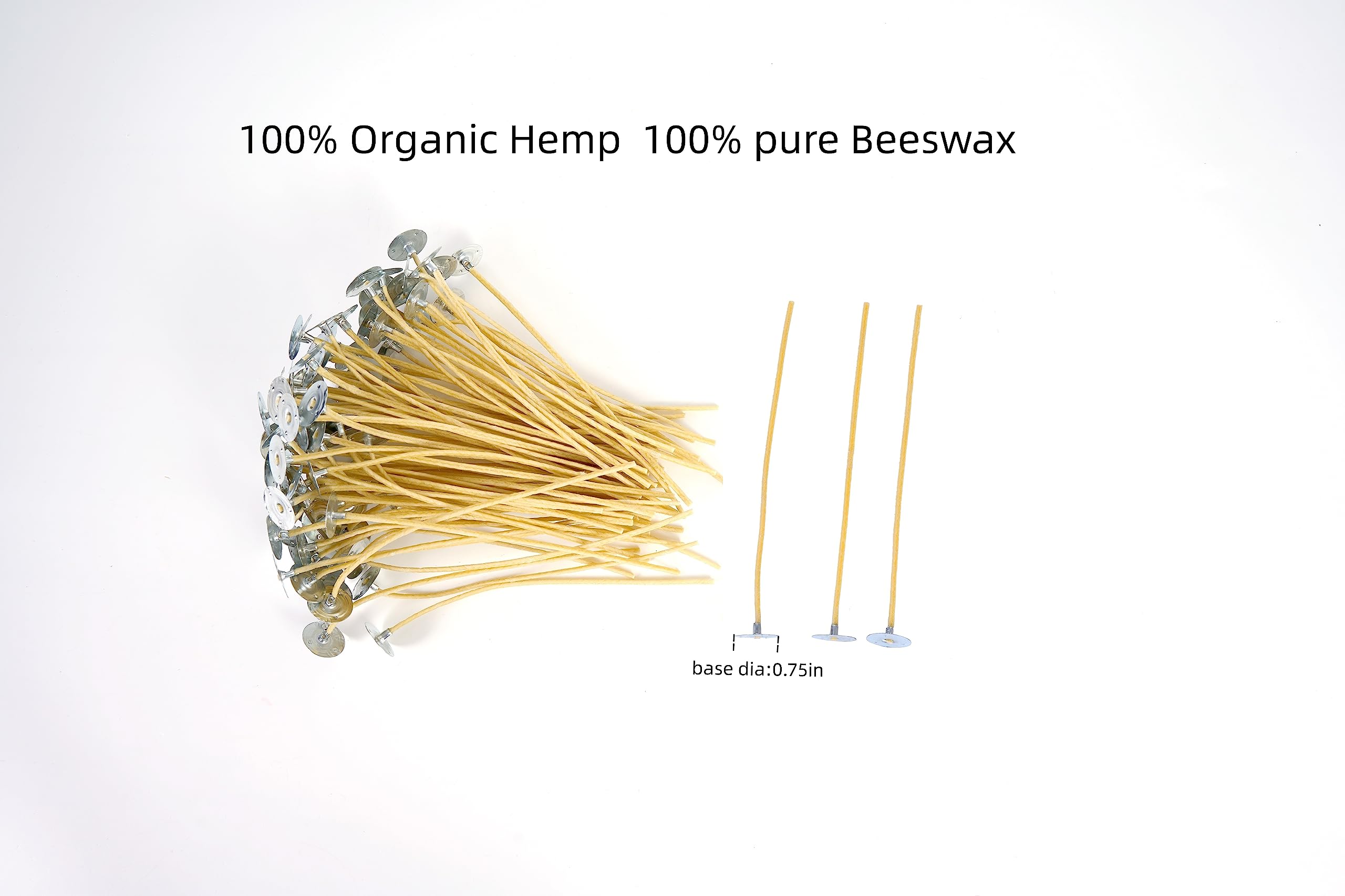 Organic Beeswax Hemp Wicks 6 Inch - 100 Pack Natural Braided Candle Wicks for DIY Candle Making, Handmade Candles, Wax Melts & Aromatherapy - Perfect for Home Decor, Gifts & Relaxation