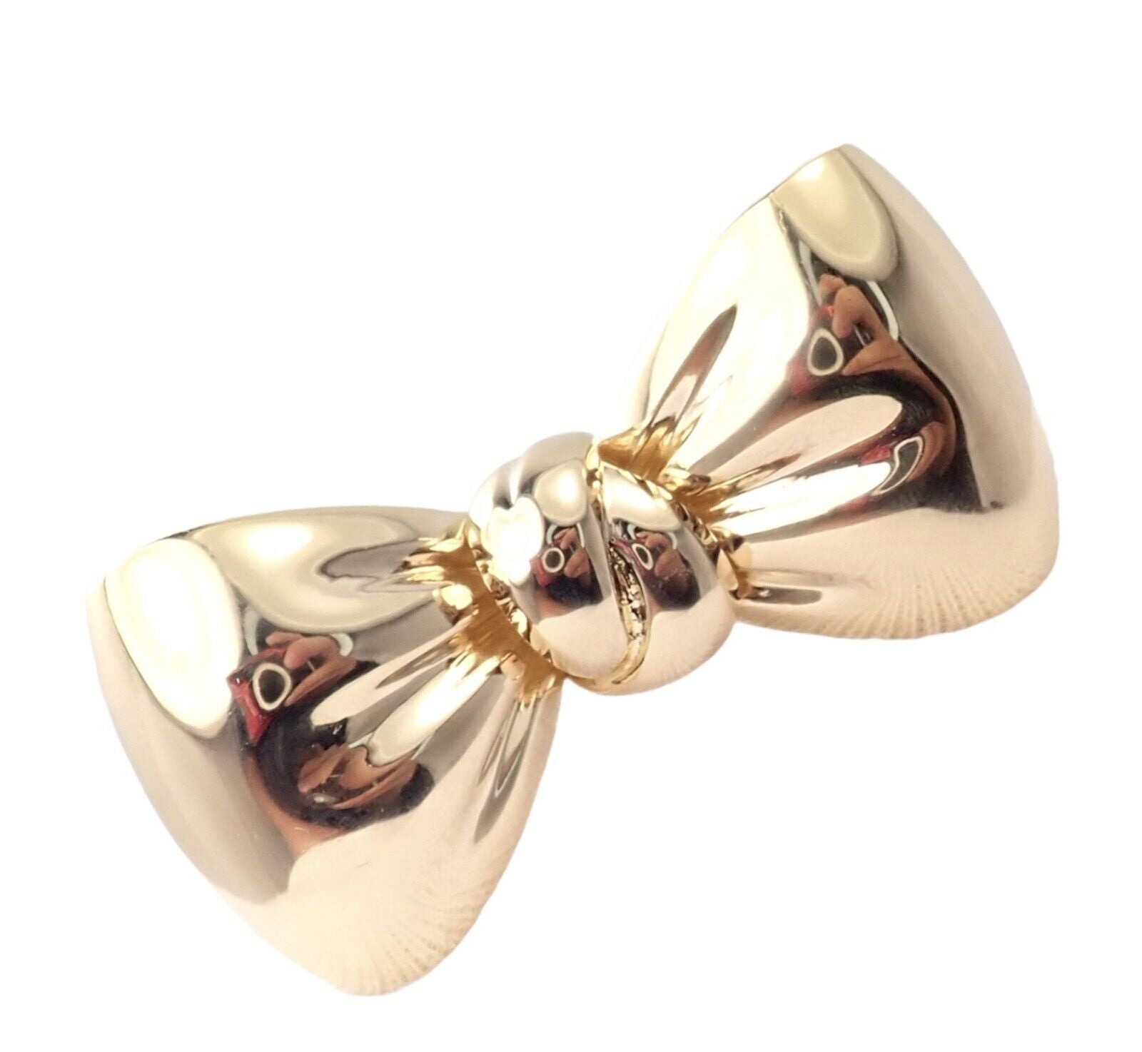 Authentic Van Cleef & Arpels 18k Yellow Gold Bow Pin Brooch - Vintage Luxury Jewelry for Women, Perfect for Weddings & Special Occasions