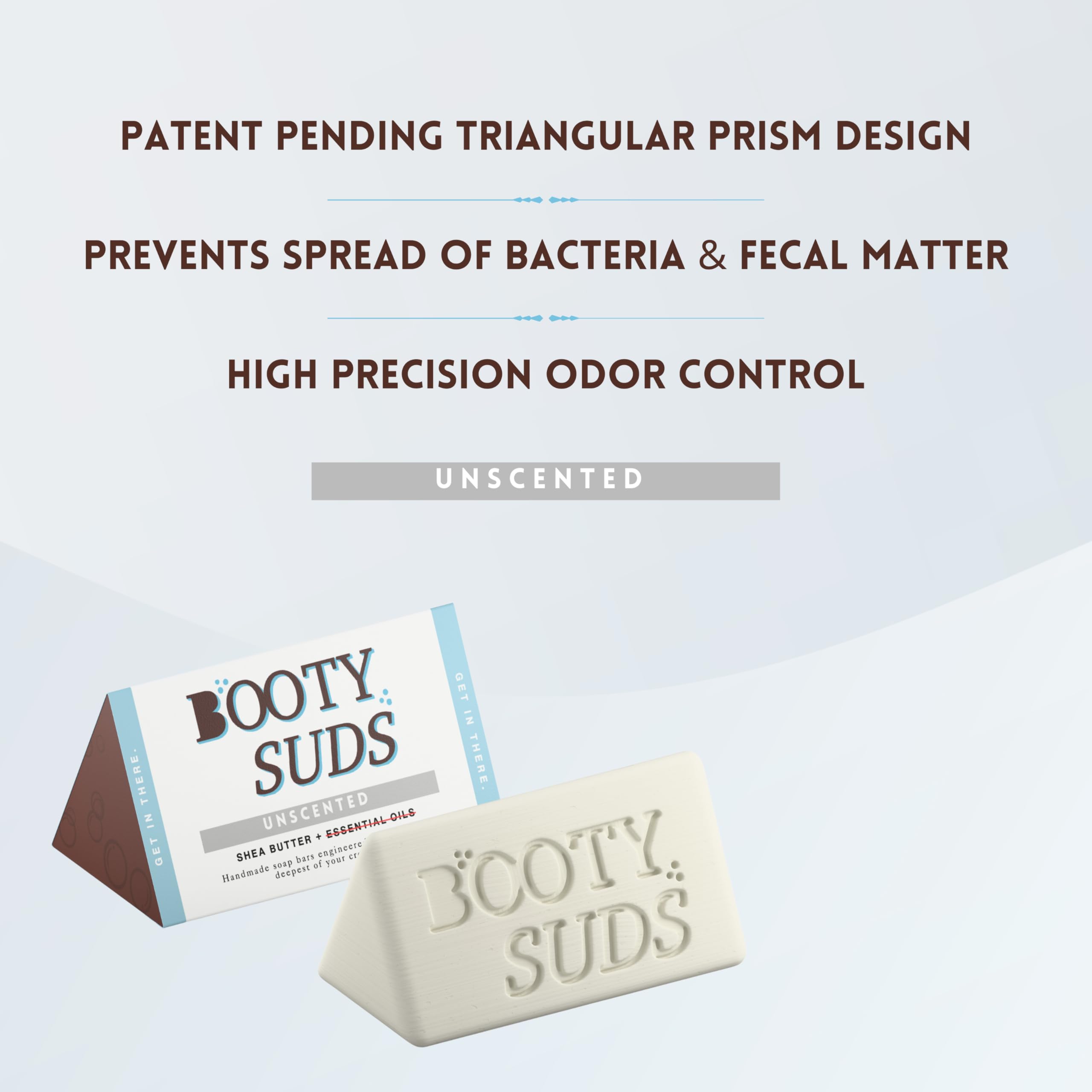 Vegan Shea Butter Soap Bar - Moisturizing, Fragrance-Free & Cruelty-Free - Triangular Prism Design - Handmade in USA - Paraben-Free, Unscented - Perfect for Sensitive Skin & Eco-Friendly Bathroom Routine