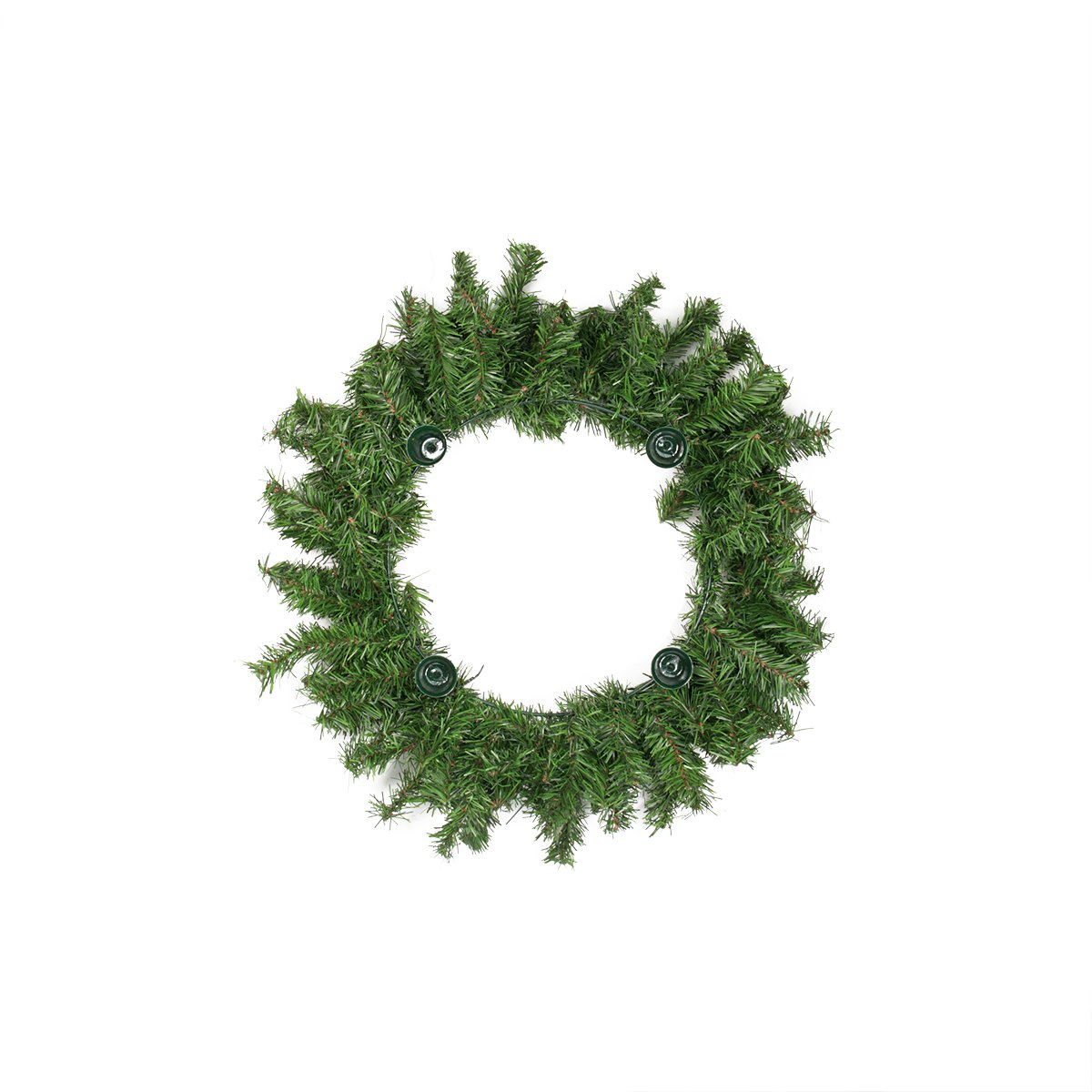Darice 12 Inch Two-Tone Pine Artificial Christmas Wreath with 4 Candle Holders - Holiday Decor for Front Door, Mantel & Table Centerpiece