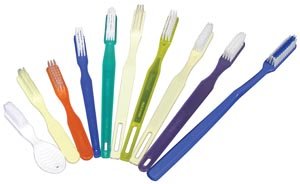 DUKAL Corporation TB46 Toothbrush - 46 Tuft White Nylon Bristles with Green Handle | Soft Bristle Toothbrush for Adults & Kids | Perfect for Travel, Home & Office Use