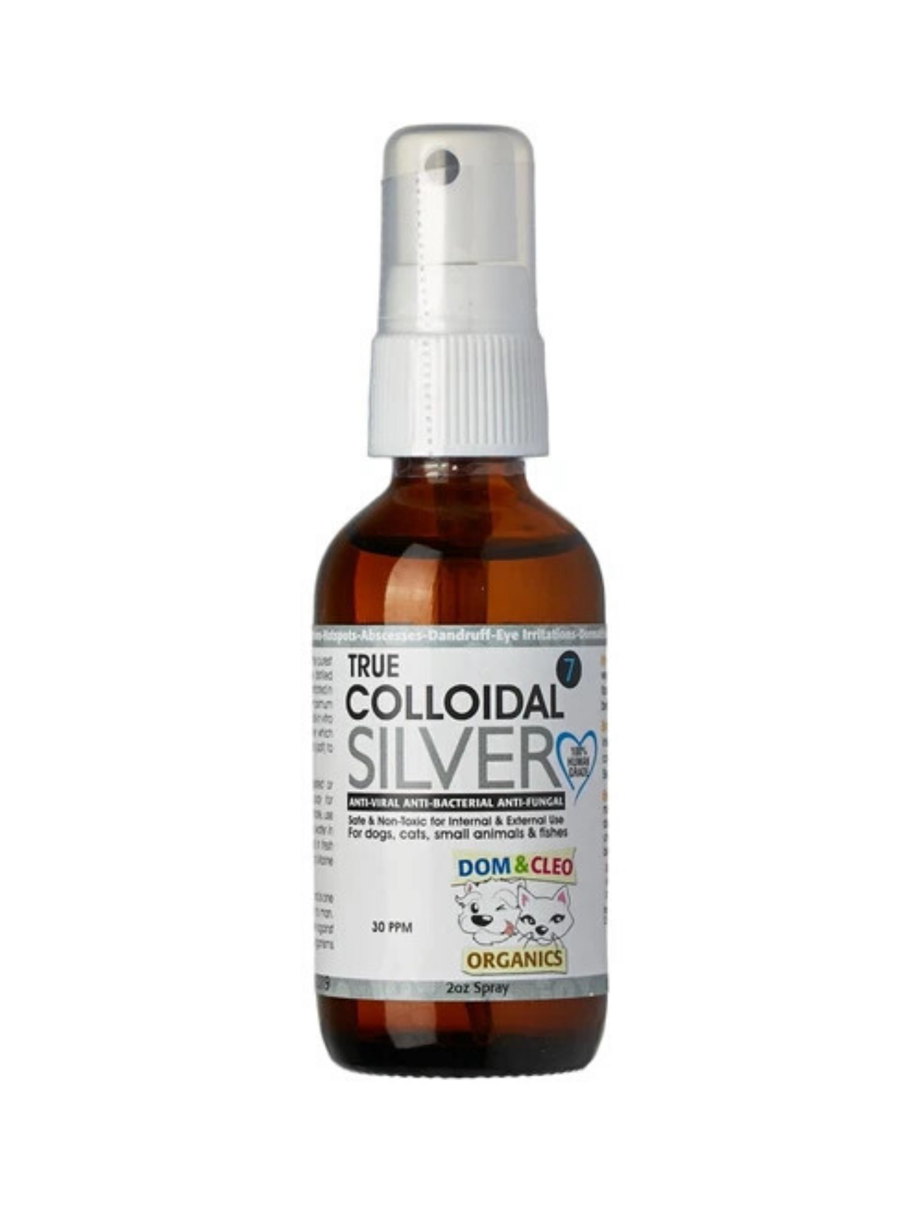 Dom & Cleo Colloidal Silver Spray for Dogs & Cats - 2oz (59ml) | Natural Wound Care & Skin Relief | Perfect for Hot Spots, Allergies & Minor Cuts | Safe Pet First Aid Solution