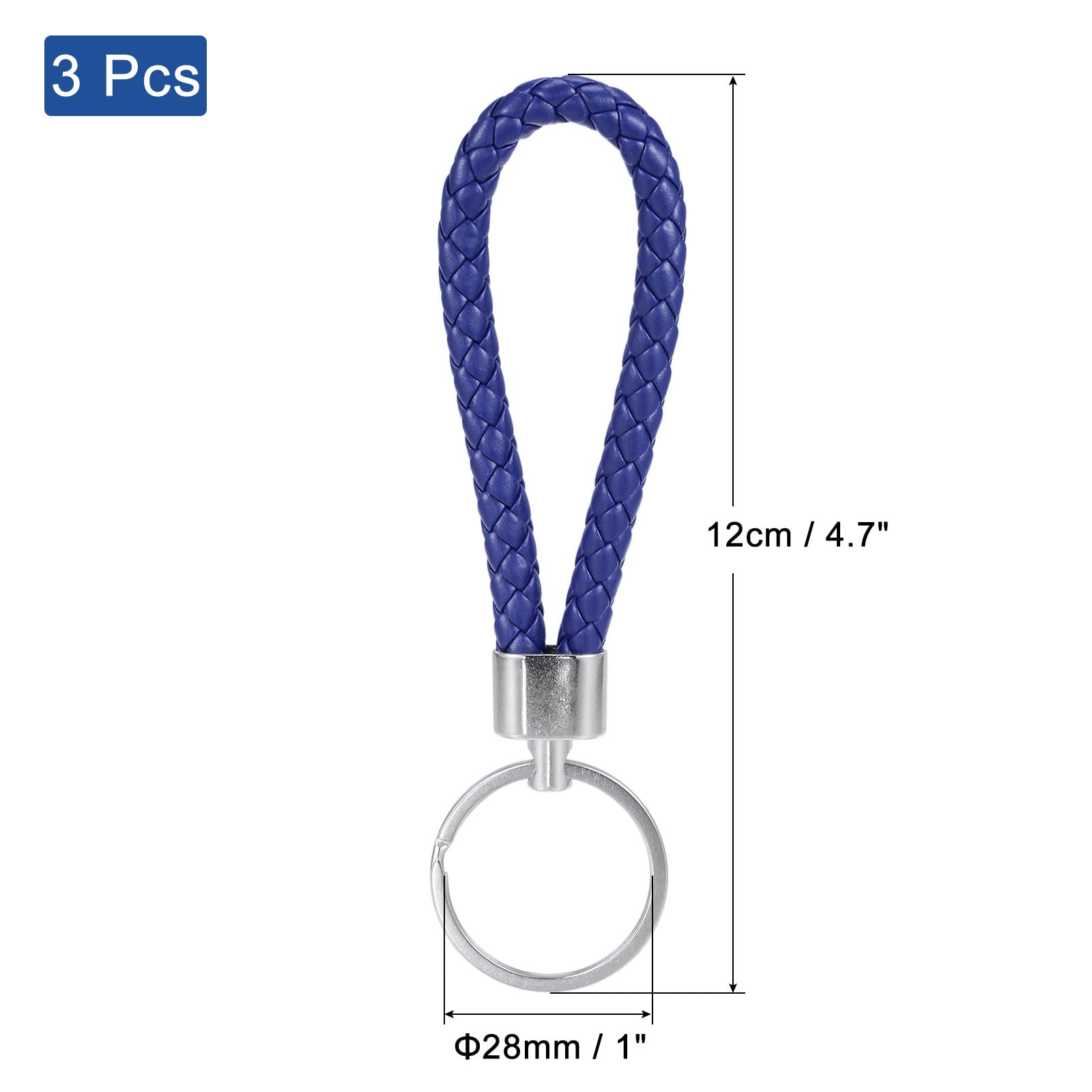 PATIKIL Braided Leather Keychain - Durable Woven Key Ring with Stylish Lanyard Strap for Keys, Bag, Wallet | Perfect for Home, Office, Travel & Gift Giving