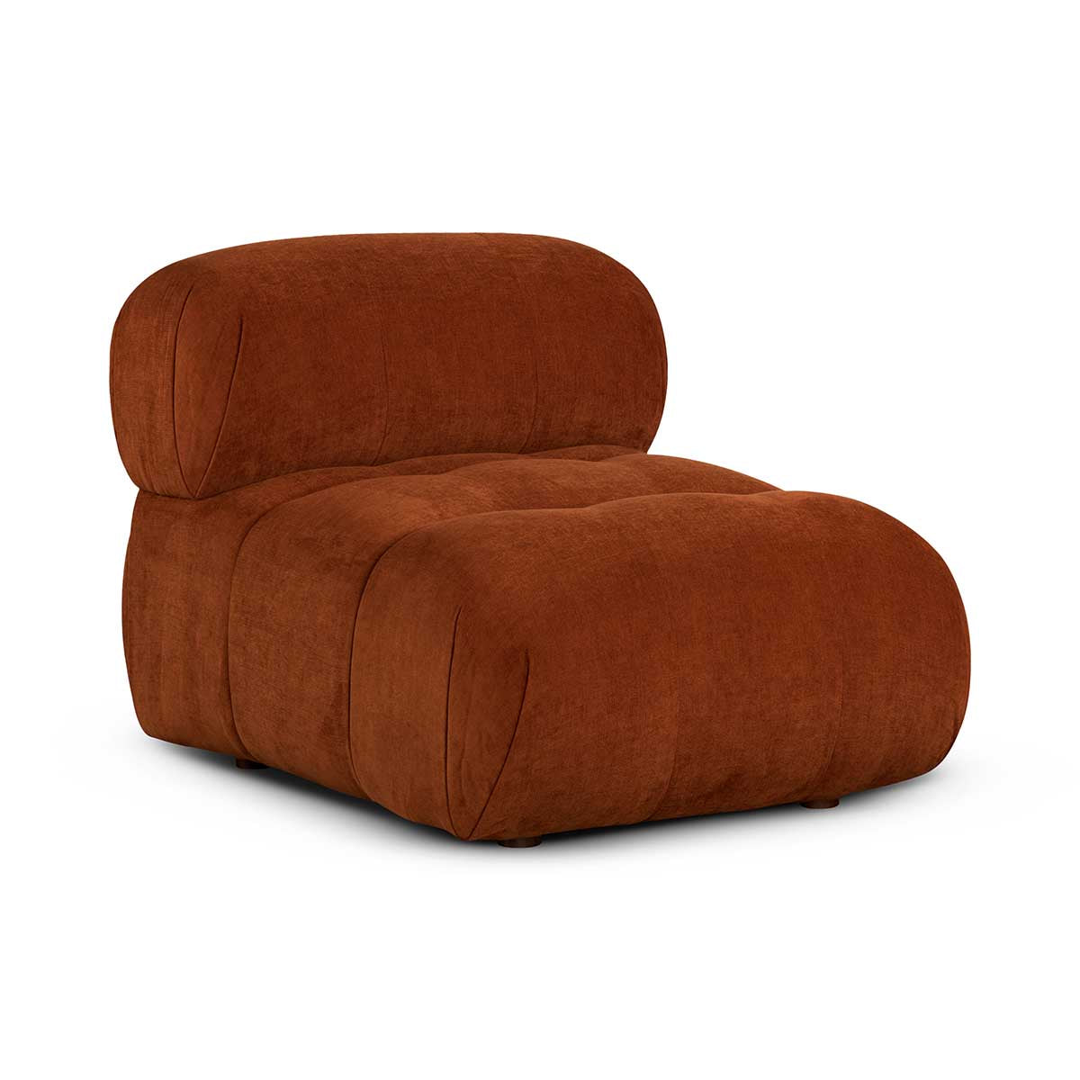 Bowie Textured Velvet Armless Modular Sectional Sofa - Modern Living Room Furniture for Small Spaces & Apartments