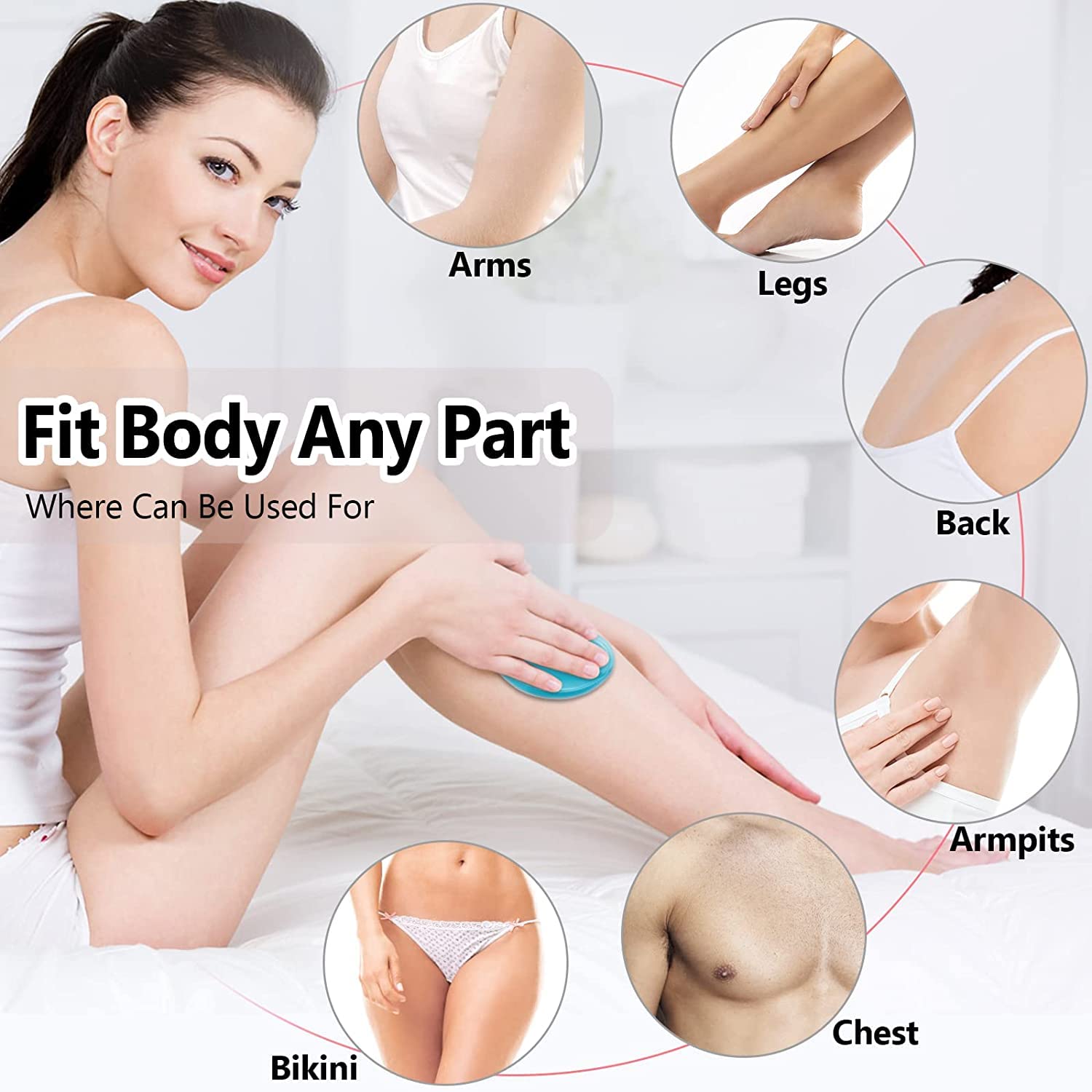 Calyrex Painless Nano Peel Hair Remover for Women & Men - Portable Crystal Razor for Arms & Legs Hair Removal | Easy to Use at Home, Travel & Salon