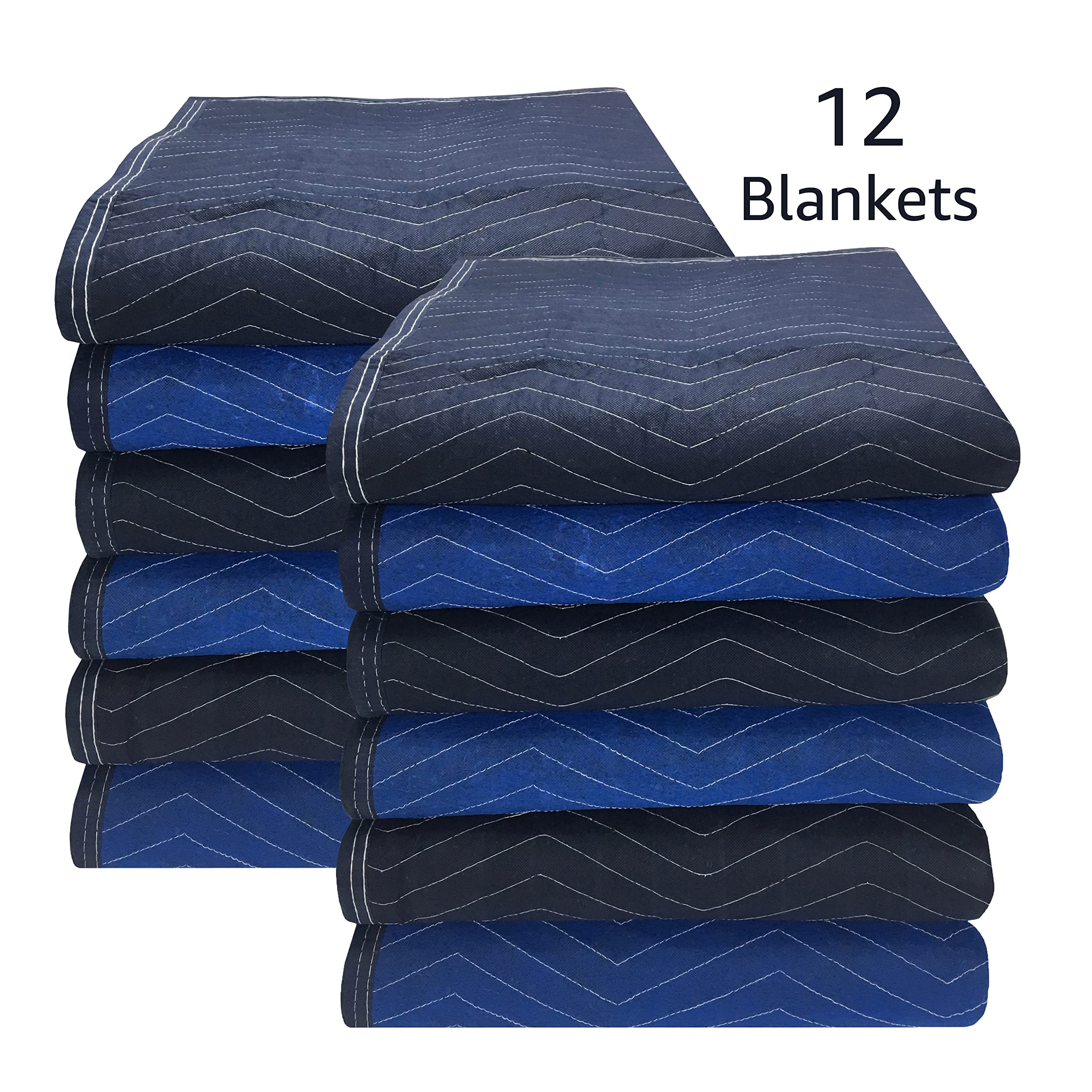 Heavy Duty Moving Blankets 12 Pack - 85 lb Weight Capacity for Furniture & Appliance Protection - Perfect for Moving, Shipping & Storage