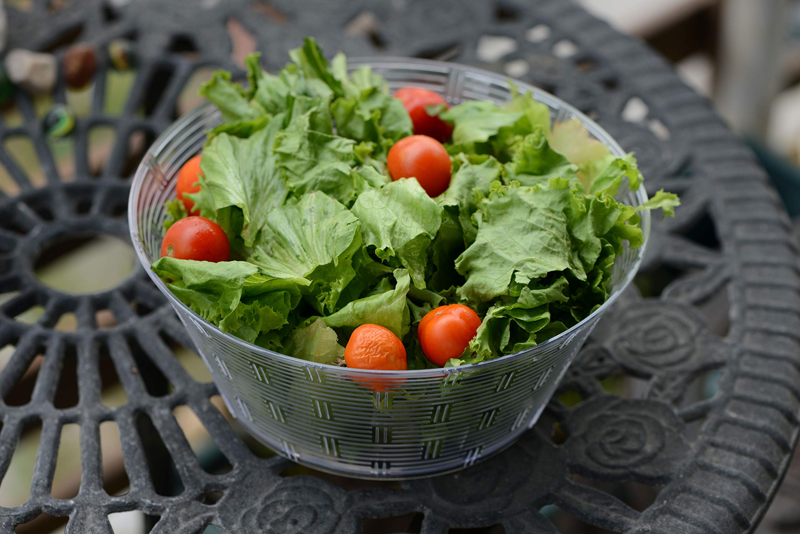 25 Pack Reusable Clear Plastic Bowls - Durable Hard Plastic Dessert Bowls with Basket Weave Design - Perfect for Weddings, Catering, Ice Cream, Parties & Home Use - Great for Serving Snacks, Salads, and Desserts at Events