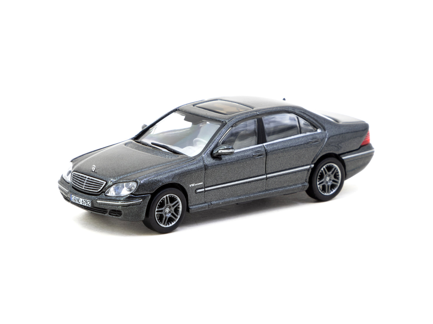 Tarmac Works 1/64 Scale Mercedes Benz S65 AMG Diecast Model Car - Tectite Grey Metallic - Collectible Miniature Vehicle for Display & Racing Scenes