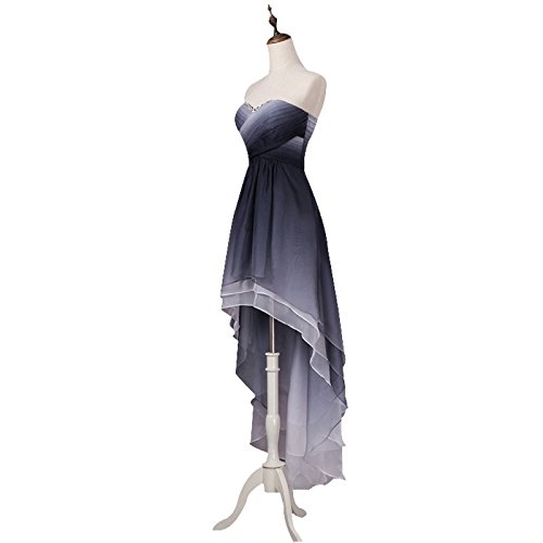 Kivary® Sweetheart Neckline Beaded High-Low Gradient Chiffon Corset Prom Dress for Homecoming & Formal Events - Perfect for Dances, Weddings & Special Occasions