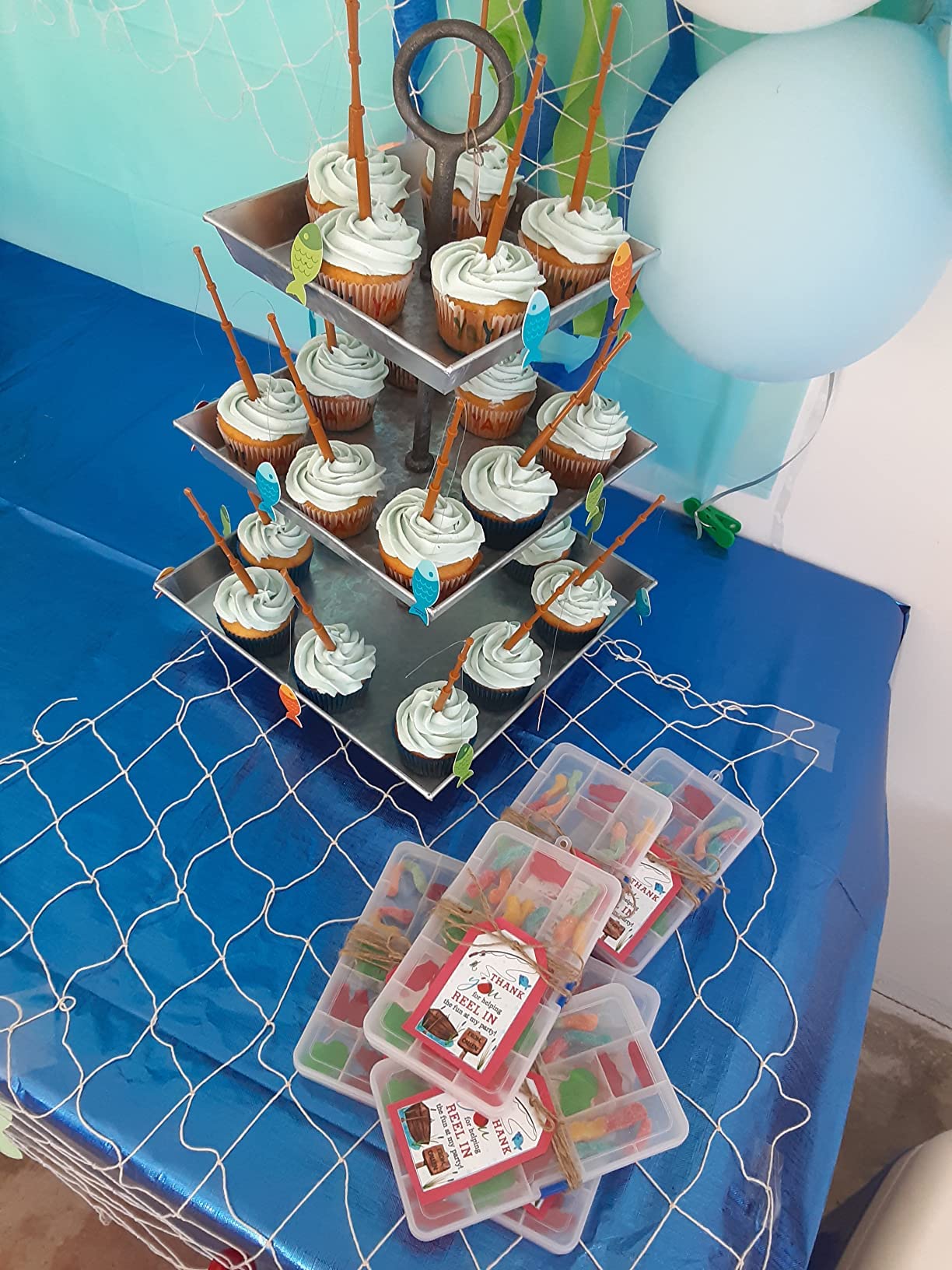 Little Fisherman Fishing Pole Picks - Set of 25 - Party Favors & Decorations - Perfect for Birthday Parties, Baby Showers, and Themed Events