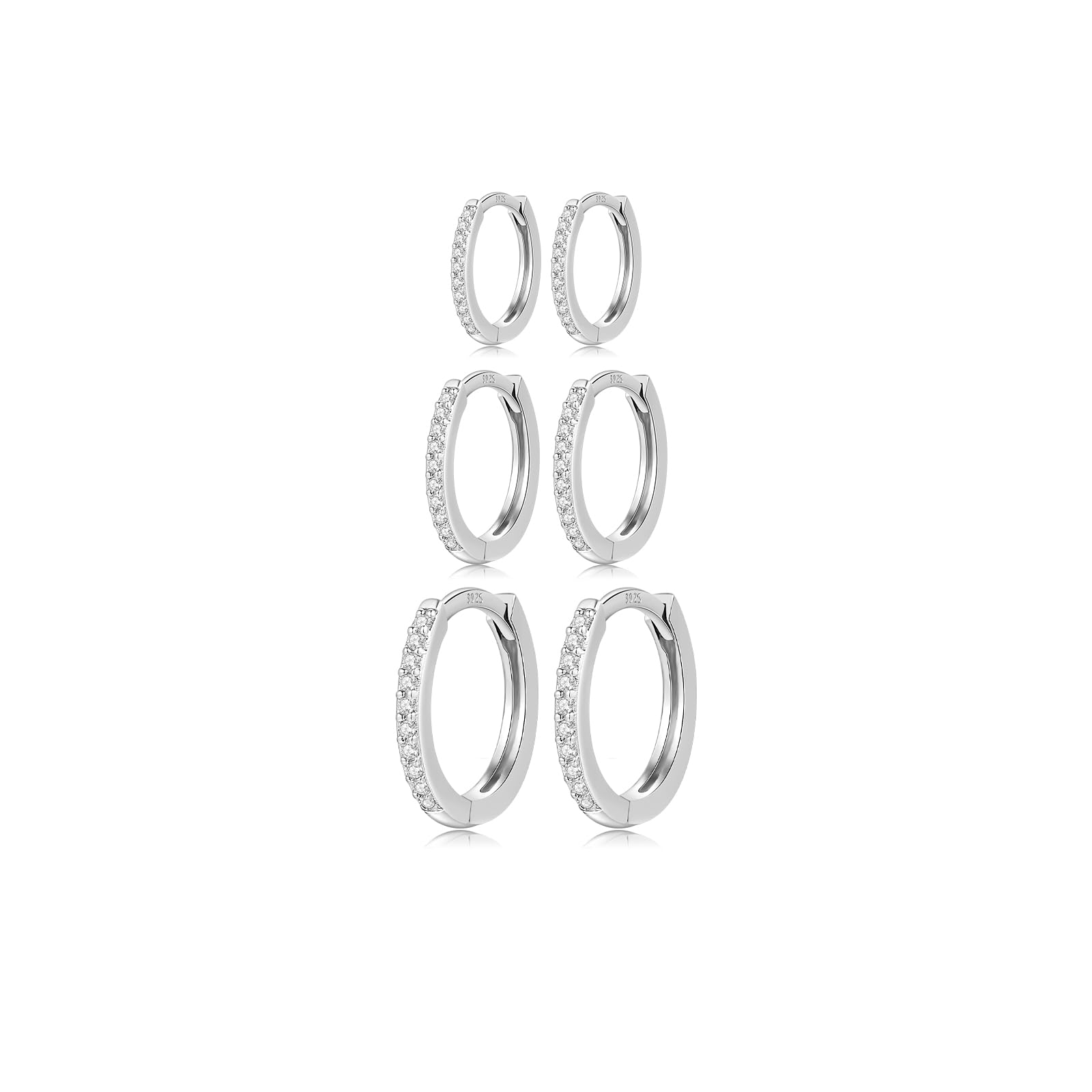 8 Pairs Hypoallergenic Earrings Set for Multiple Piercing - Surgical Steel Flat Back Studs & Sterling Silver/Gold Huggie Hoops | Women & Men Cartilage Earrings | Perfect for Daily Wear, Gifts & Layering Looks