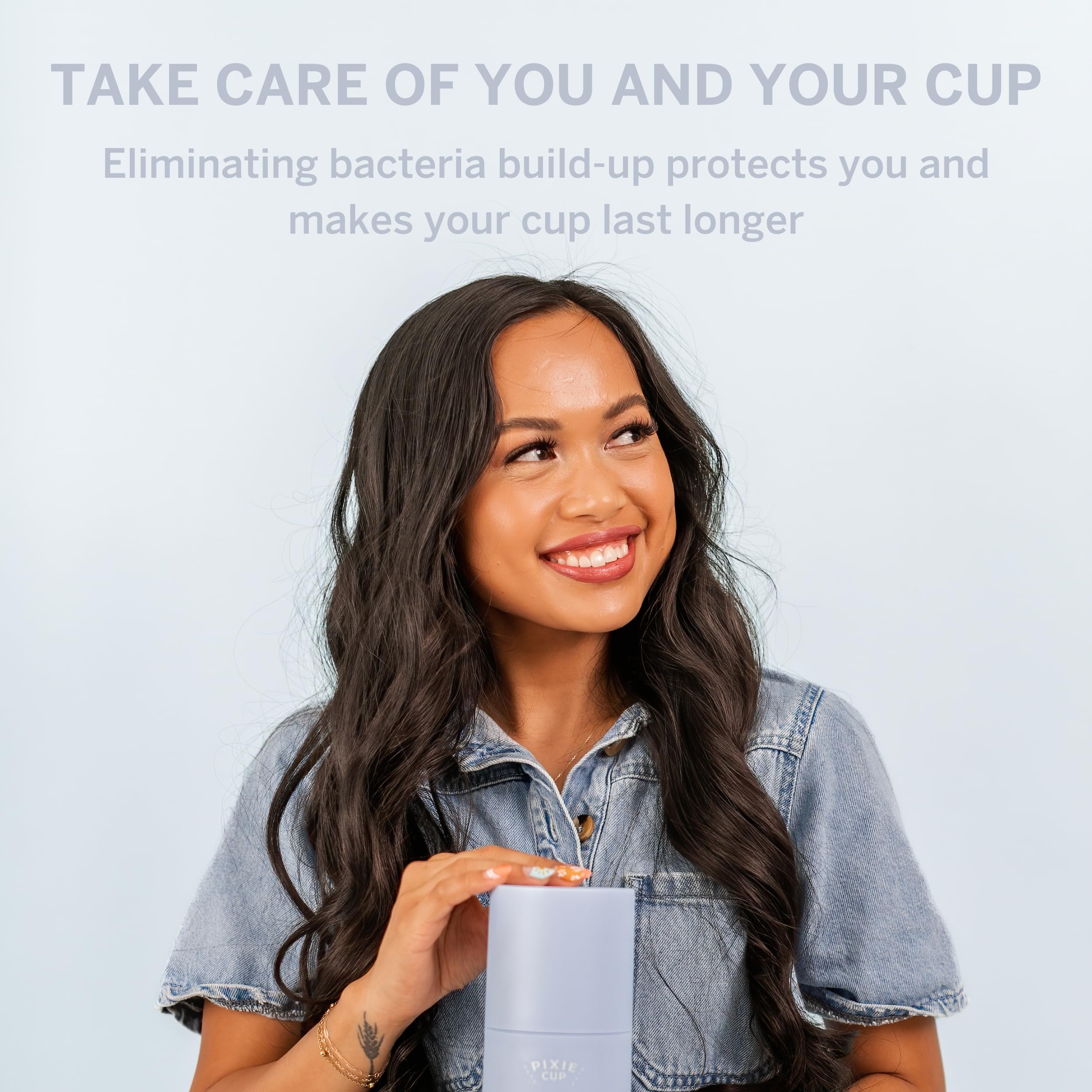 Pixie Menstrual Cup & Disc Steamer Sterilizer 2.0 - 99.9% Germ Killing Sanitizer for Period Cups - Fast 3-Minute Cleaning with Auto Sensor Button - Compact Cylinder Design - Perfect for Travel, Home Use & Hygienic Menstrual Care