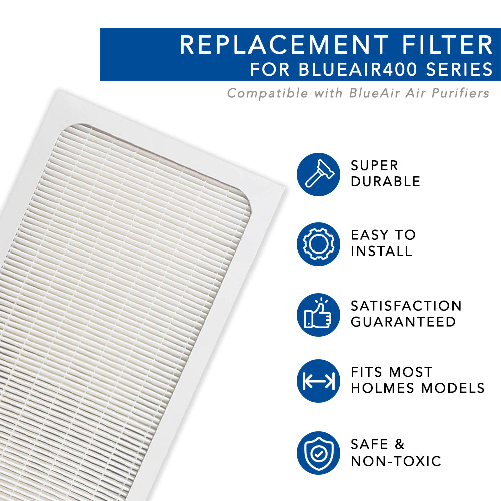Blueair 400 Series HEPA Replacement Filter - Compatible with Blueair 400, 403, 405 Air Purifiers | High Efficiency Air Purification for Allergies, Dust & Pet Dander | Perfect for Home, Office & Nursery Use