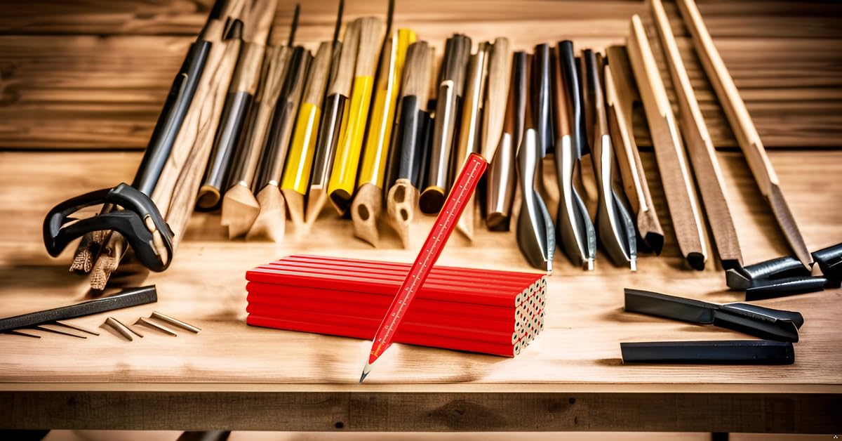 Heavy Duty Carpenter Pencils 8-Pack - Woodworking & Construction Marking Tools for Builders & DIY Projects