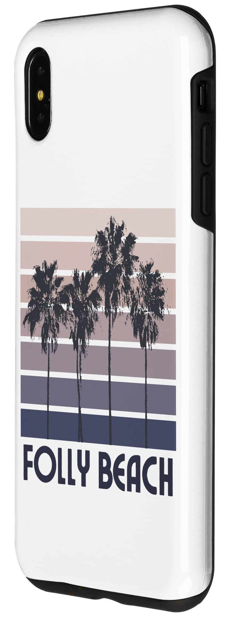 Vintage iPhone XS Max Phone Case - Folly Beach South Carolina Summer Vacation Design, Durable Protective Cover for Travel, Beach Trips & Outdoor Adventures