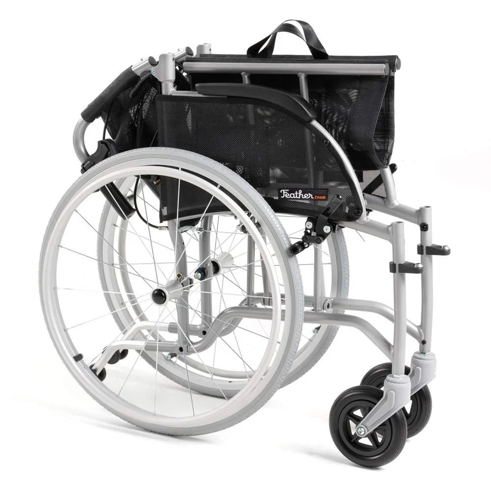Featherweight® 13.5 lbs Lightweight Wheelchair - Ultra Portable Feather Chair for Seniors & Travel | Home Use, Outdoor Mobility & Airplane Transport